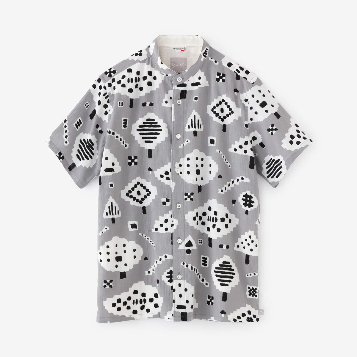 高島縮 20/20 スタンドカラー半袖シャツ SP／公園