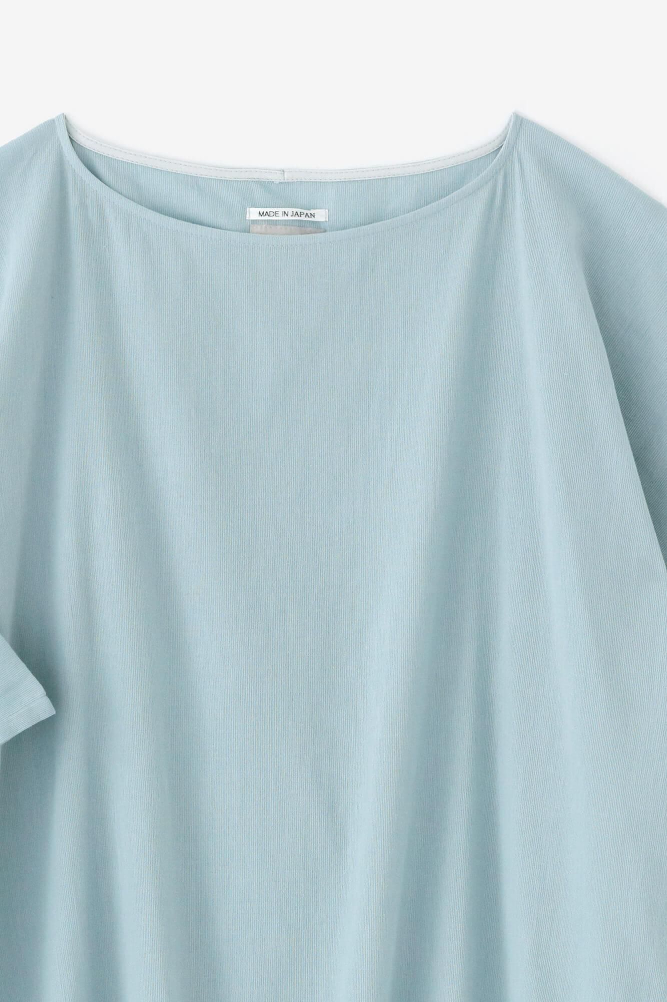 takashima chiku 40/40扁平袖船脖子上衣/轻质塞拉登