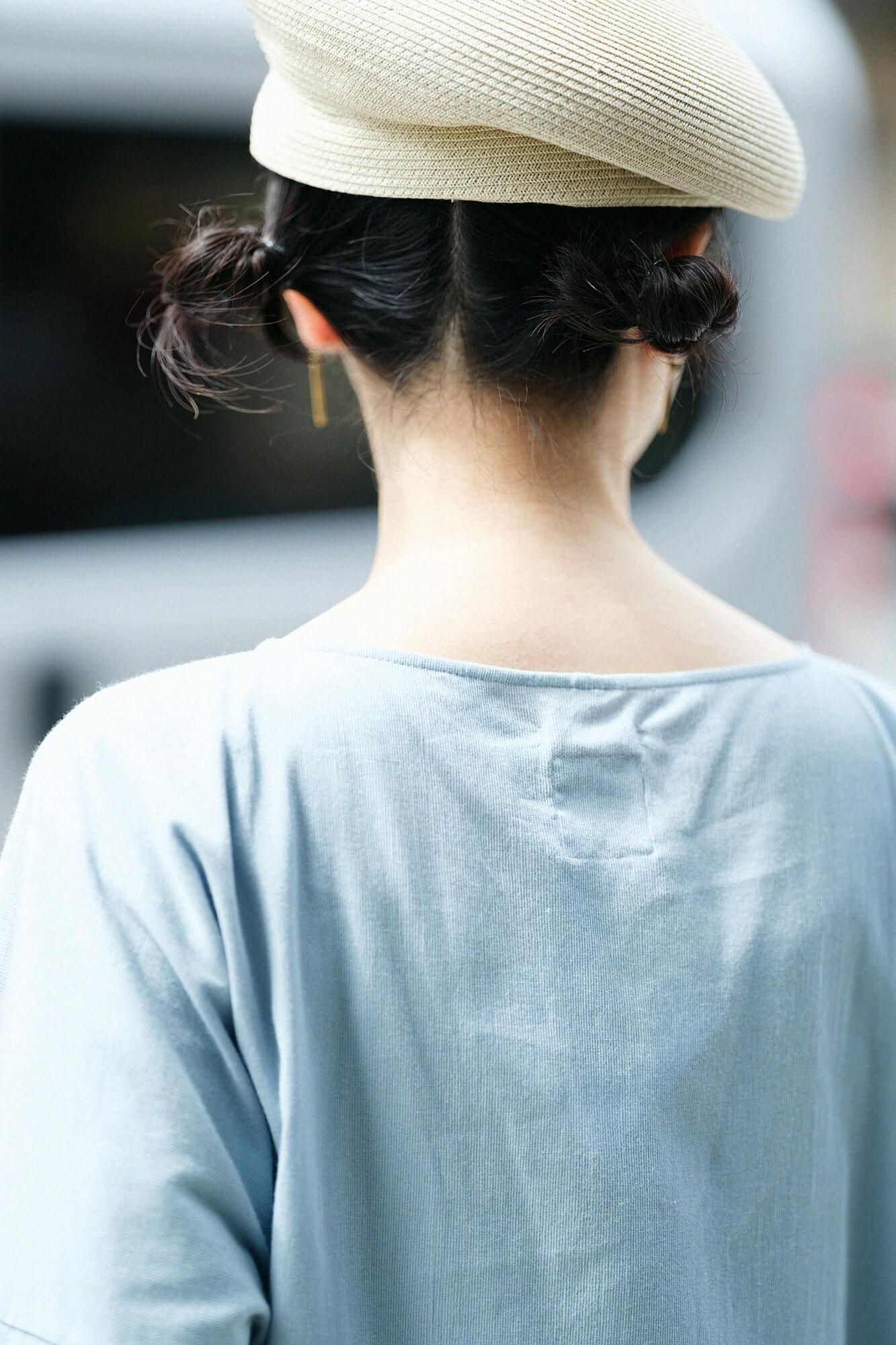 takashima chiku 40/40扁平袖船脖子上衣/轻质塞拉登