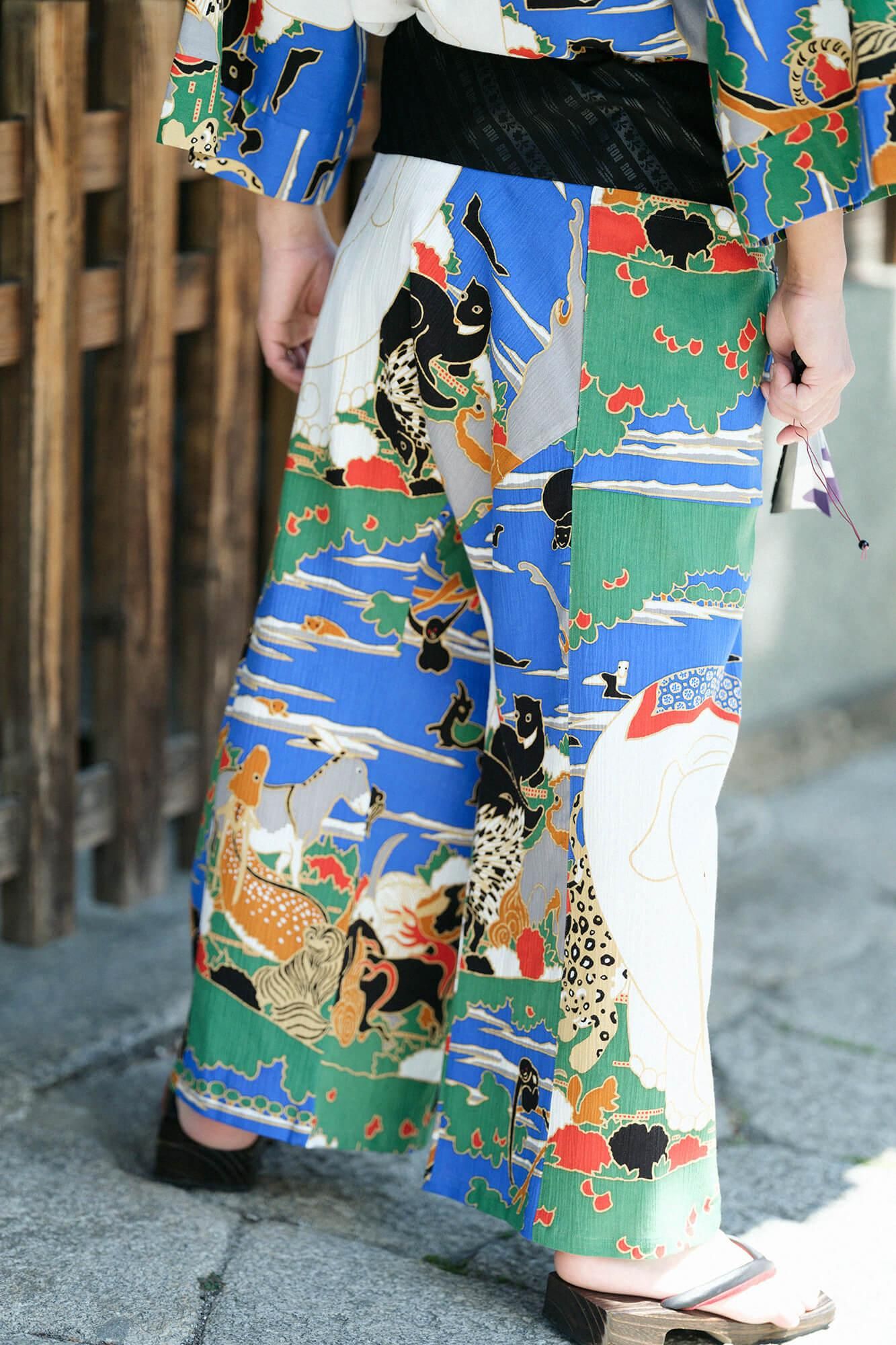 長方形衣／若冲（じゃくちゅう） 鳥獣花木図屏風写し/SOU・SOU/Ｆサイズ 高島縮 20/20 風靡（ふうび） 下／若冲（じゃくちゅう） 鳥獣