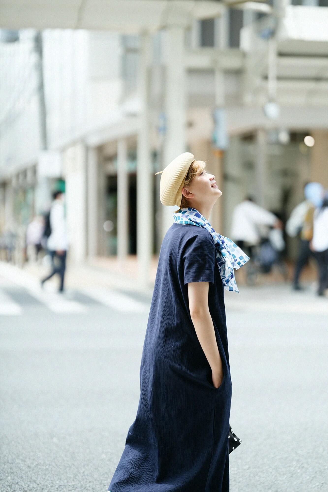 타카시마치지미 20/20 직사각형 원피스 그룹 (kumi)/남색