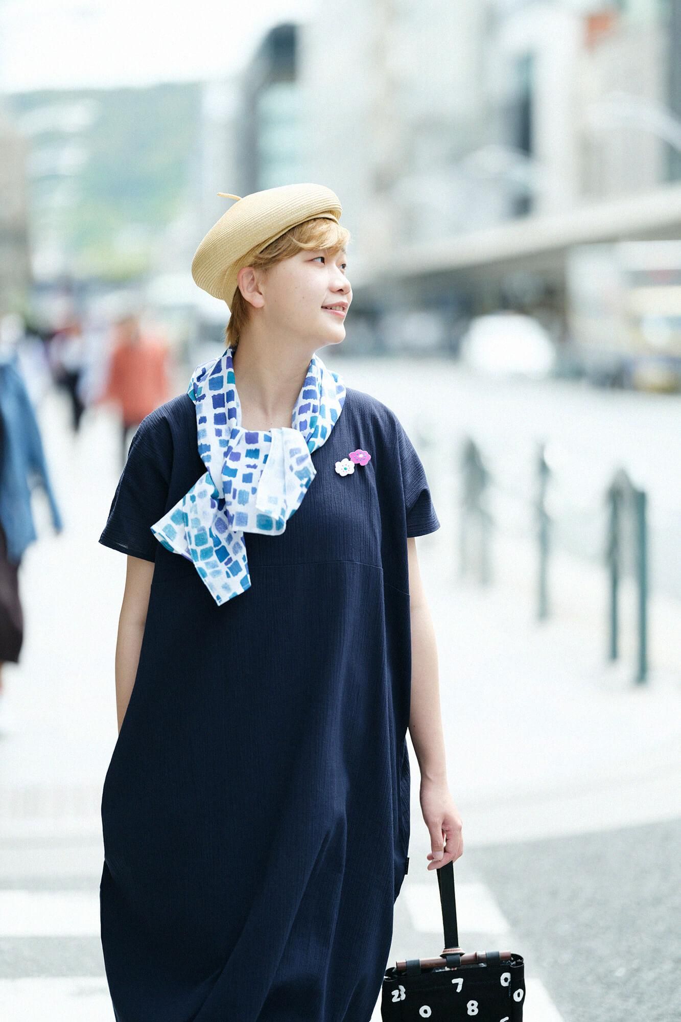 타카시마치지미 20/20 직사각형 원피스 그룹 (kumi)/남색