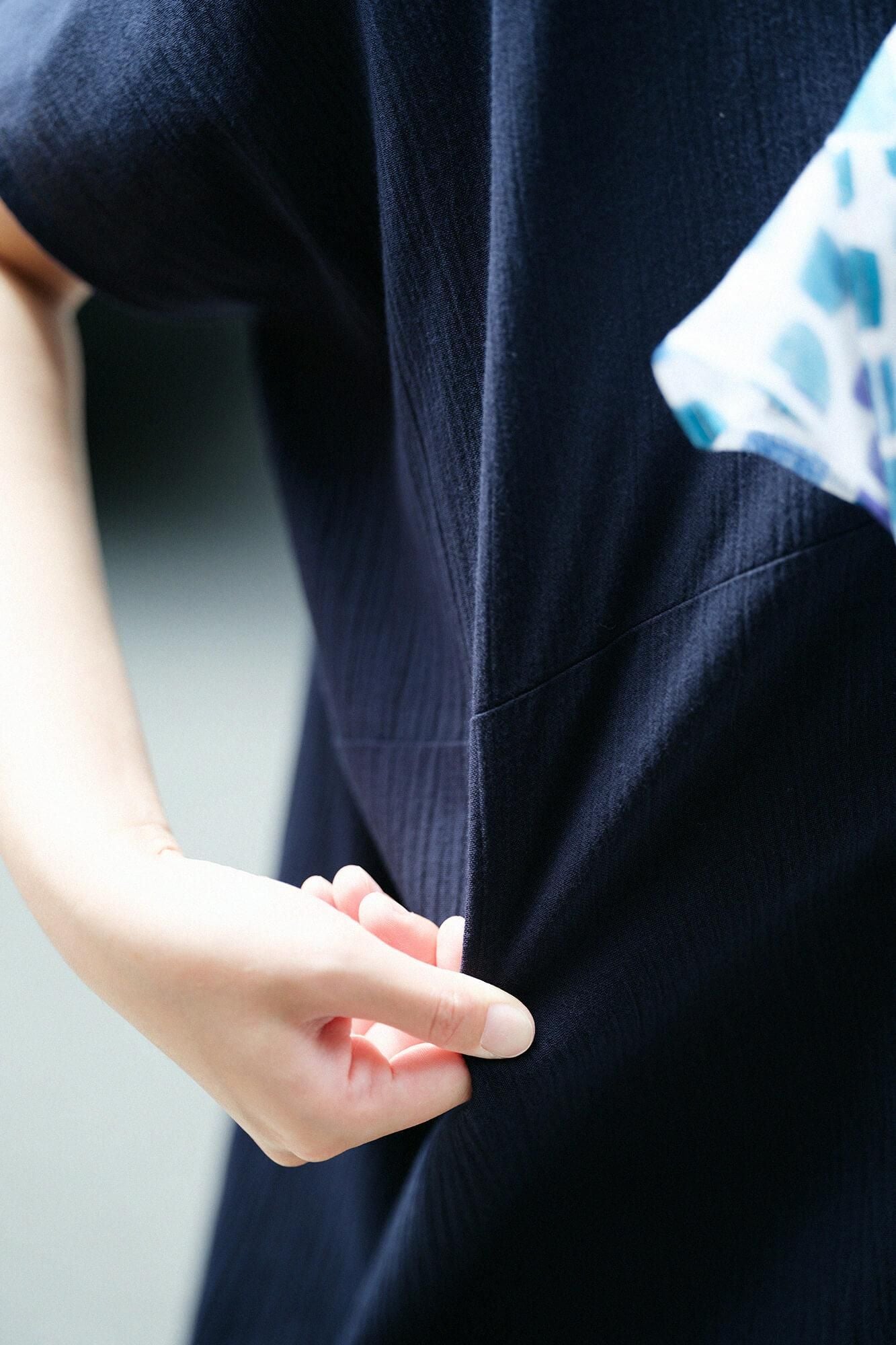 타카시마치지미 20/20 직사각형 원피스 그룹 (kumi)/남색