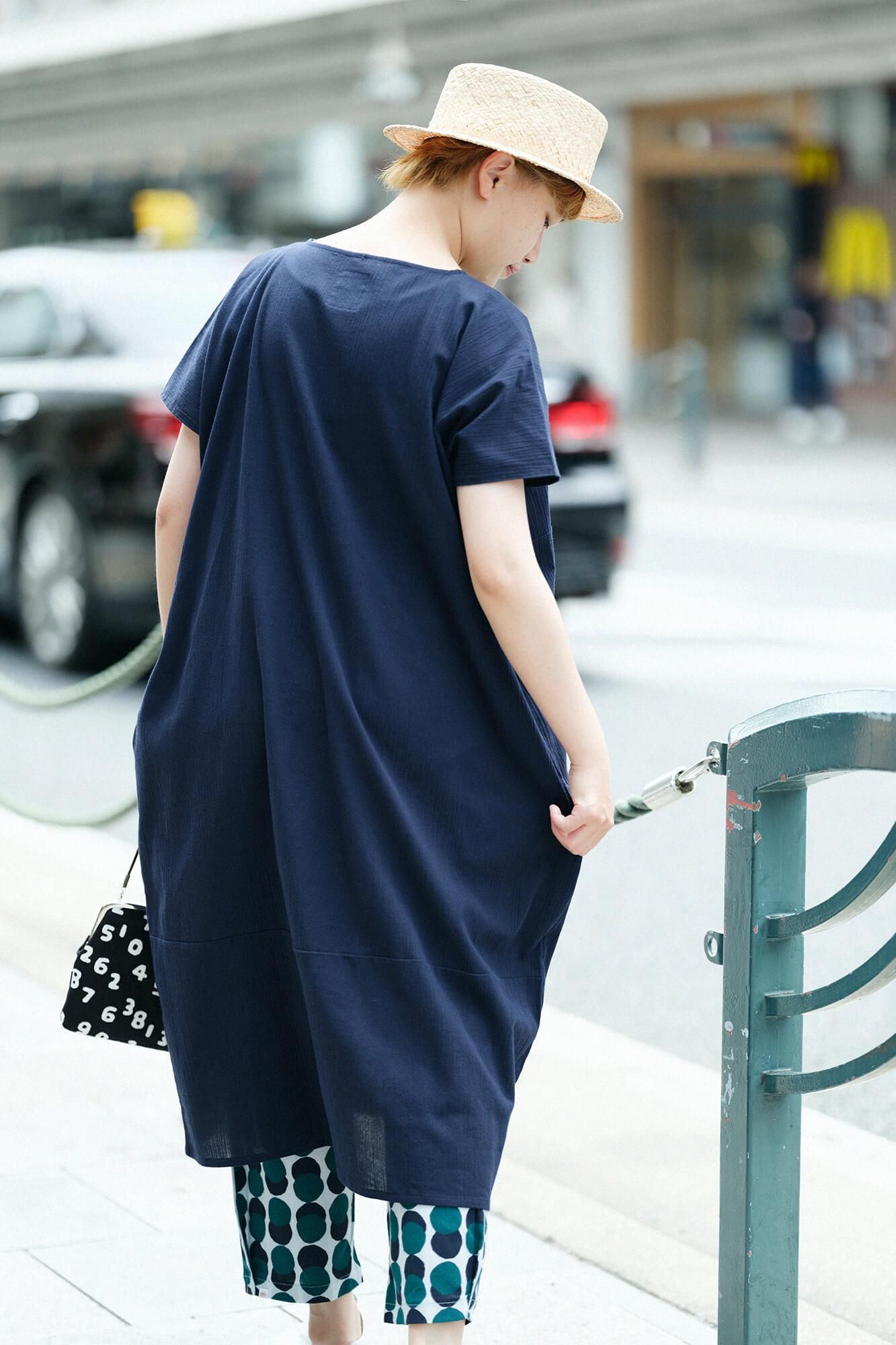 타카시마치지미 20/20 직사각형 원피스 그룹 (kumi)/남색