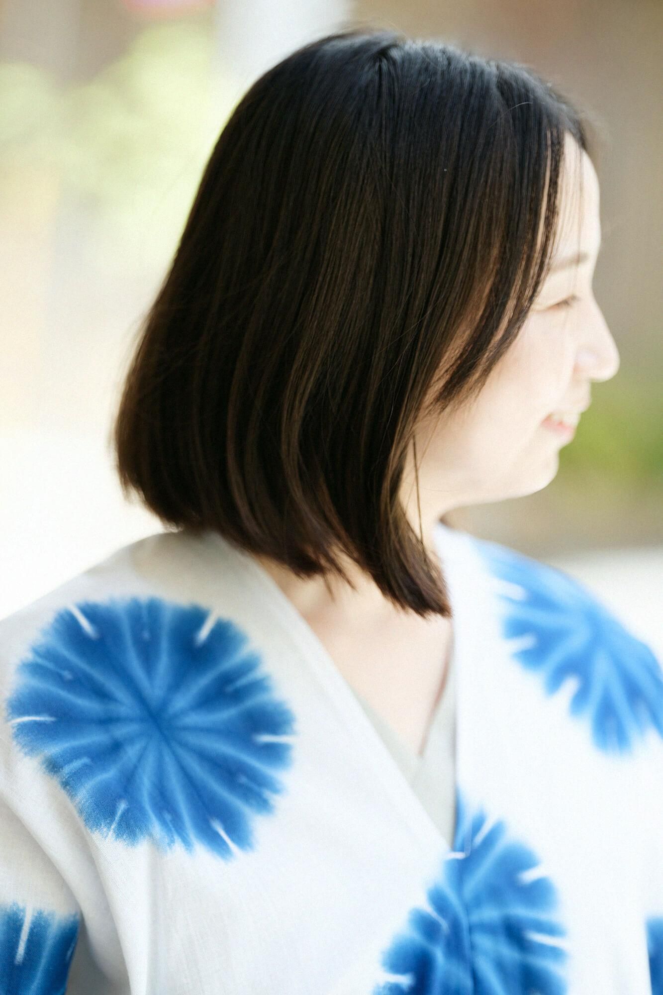 伊勢木綿 有松鳴海絞り 文（ぶん） 四角衣（しかくい） 二つ身（ふたつ