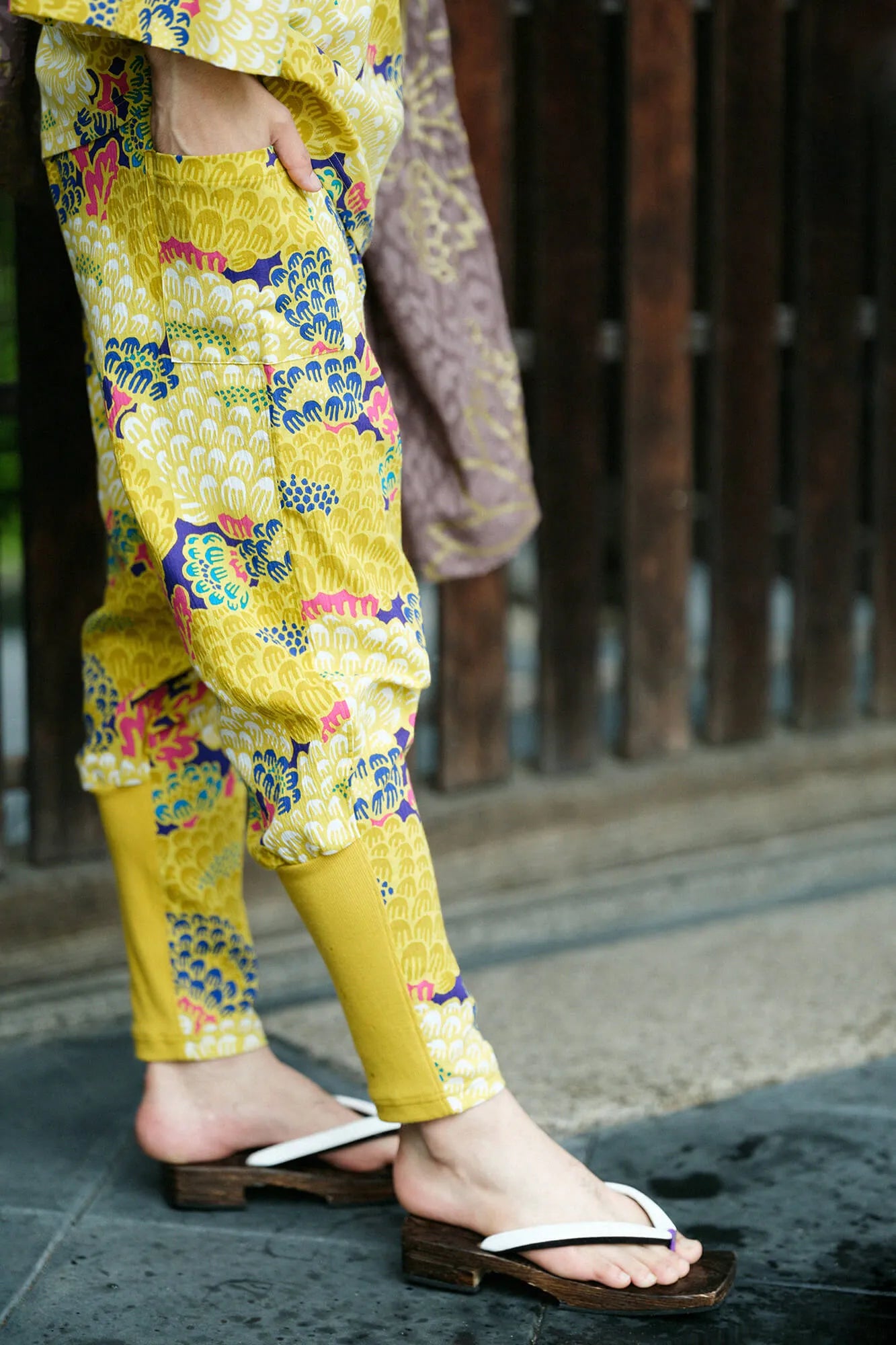 【net limited】Chizimi Cotton 20/20 Harem Pants／Kenran Bright▲