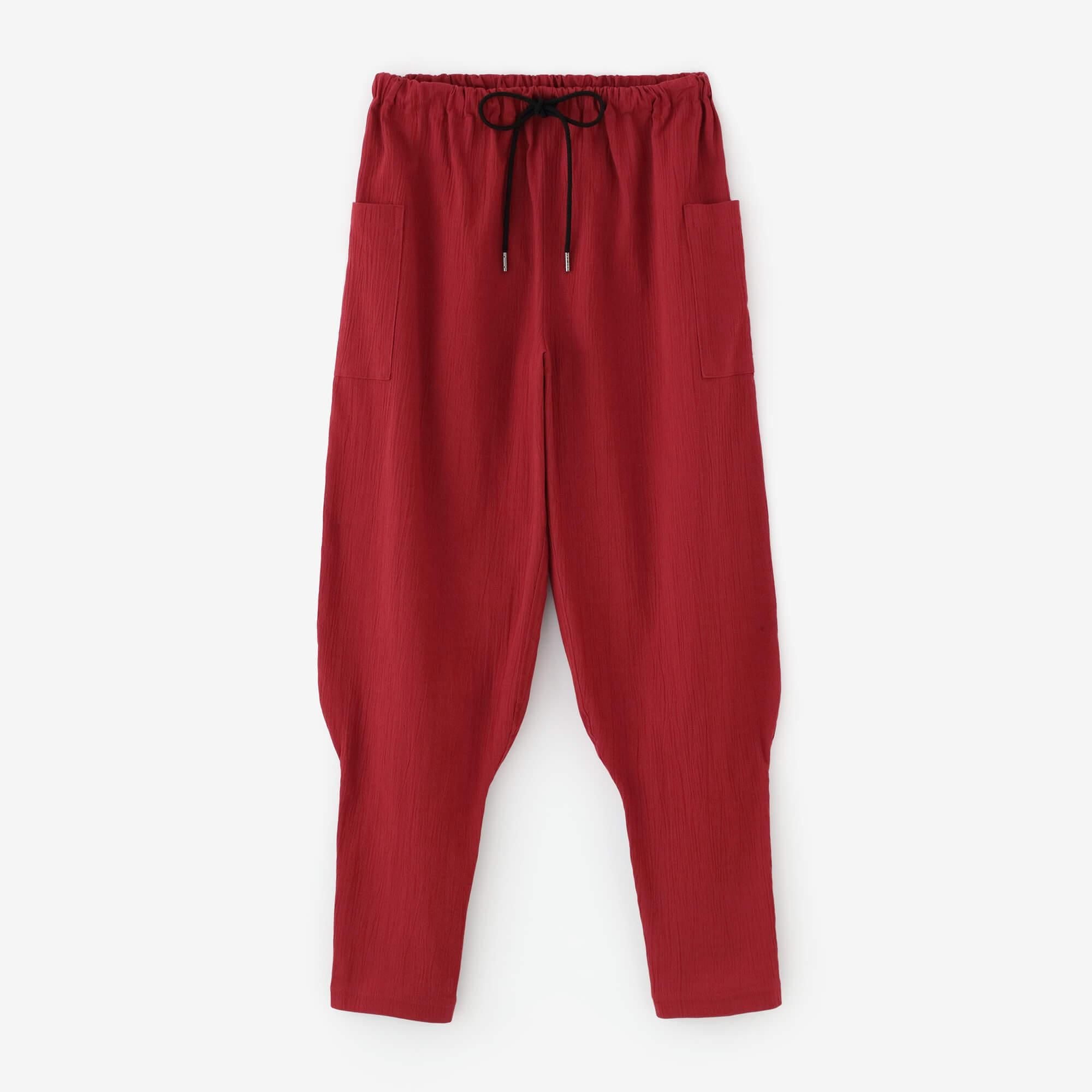 Chizimi Cotton 20/20 Harem Pants / Dark Red