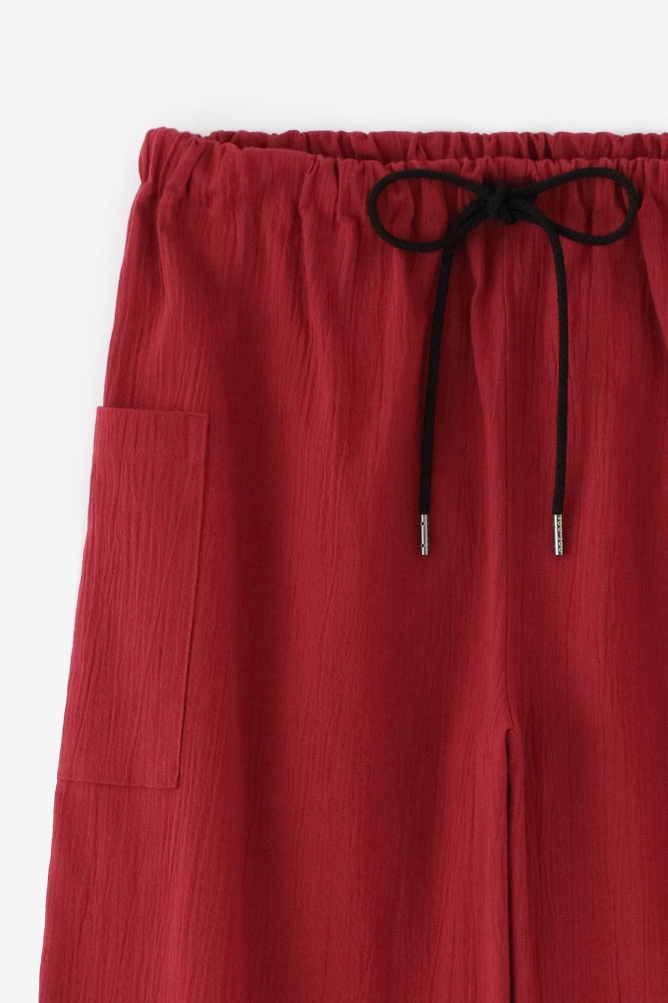 Chizimi Cotton 20/20 Harem Pants / Dark Red