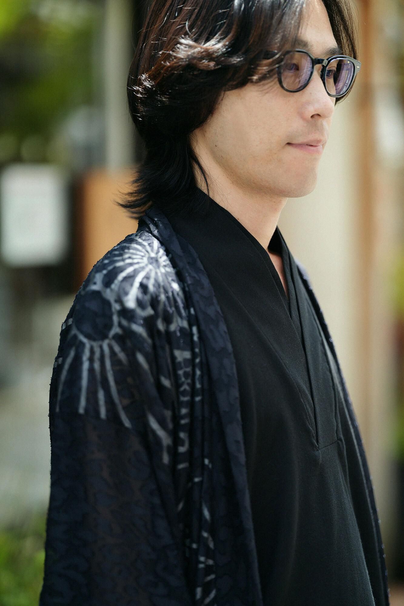 타카시마치지미 40/40 소매 없는항에리 후우비(Haneri Fuubi)/검은색