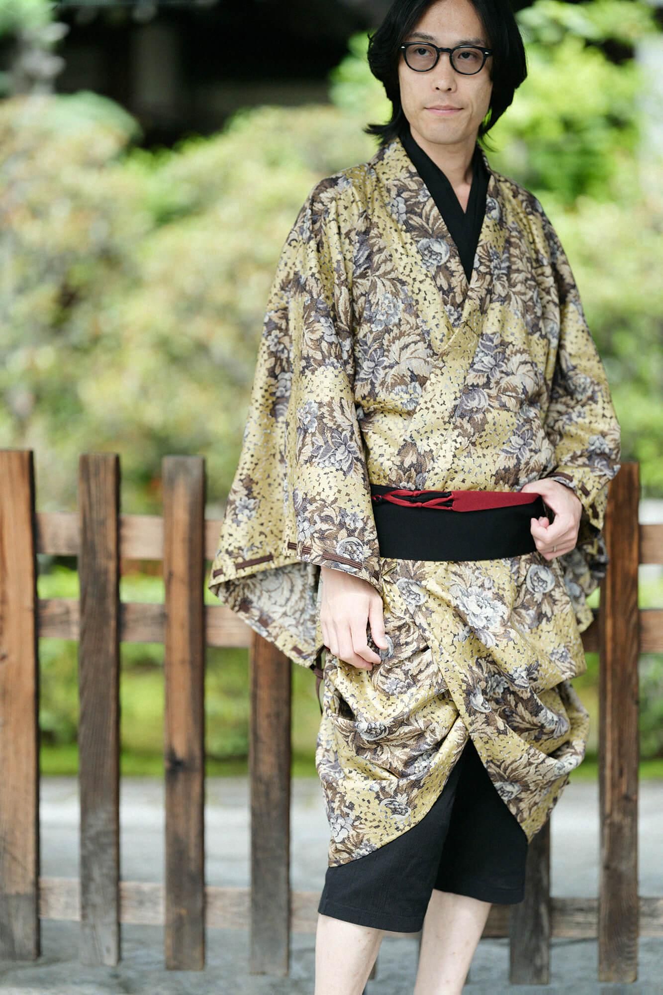 麻 帷子簡易和服／唐花之五花大綁