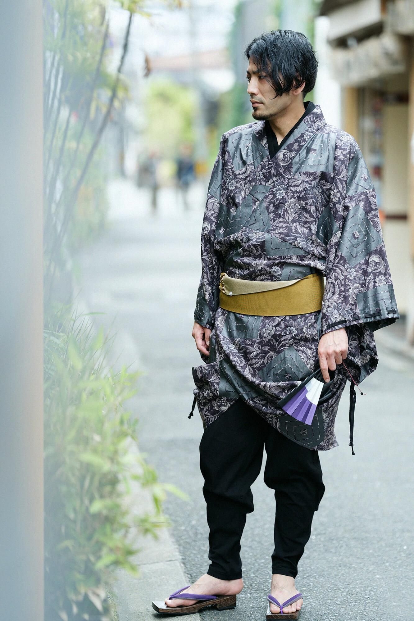 麻 帷子簡易和服（katabira）/唐花和山十八番