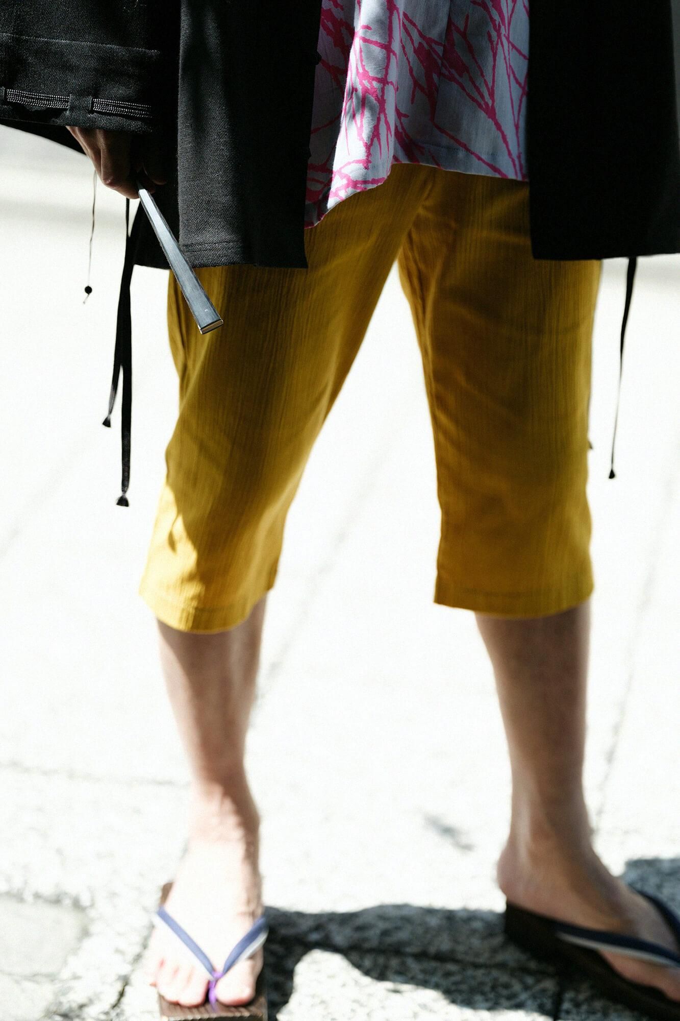 Chizimi Cotton 20/20 Skinny Pants／Golden Yellow(KogaNecolour)