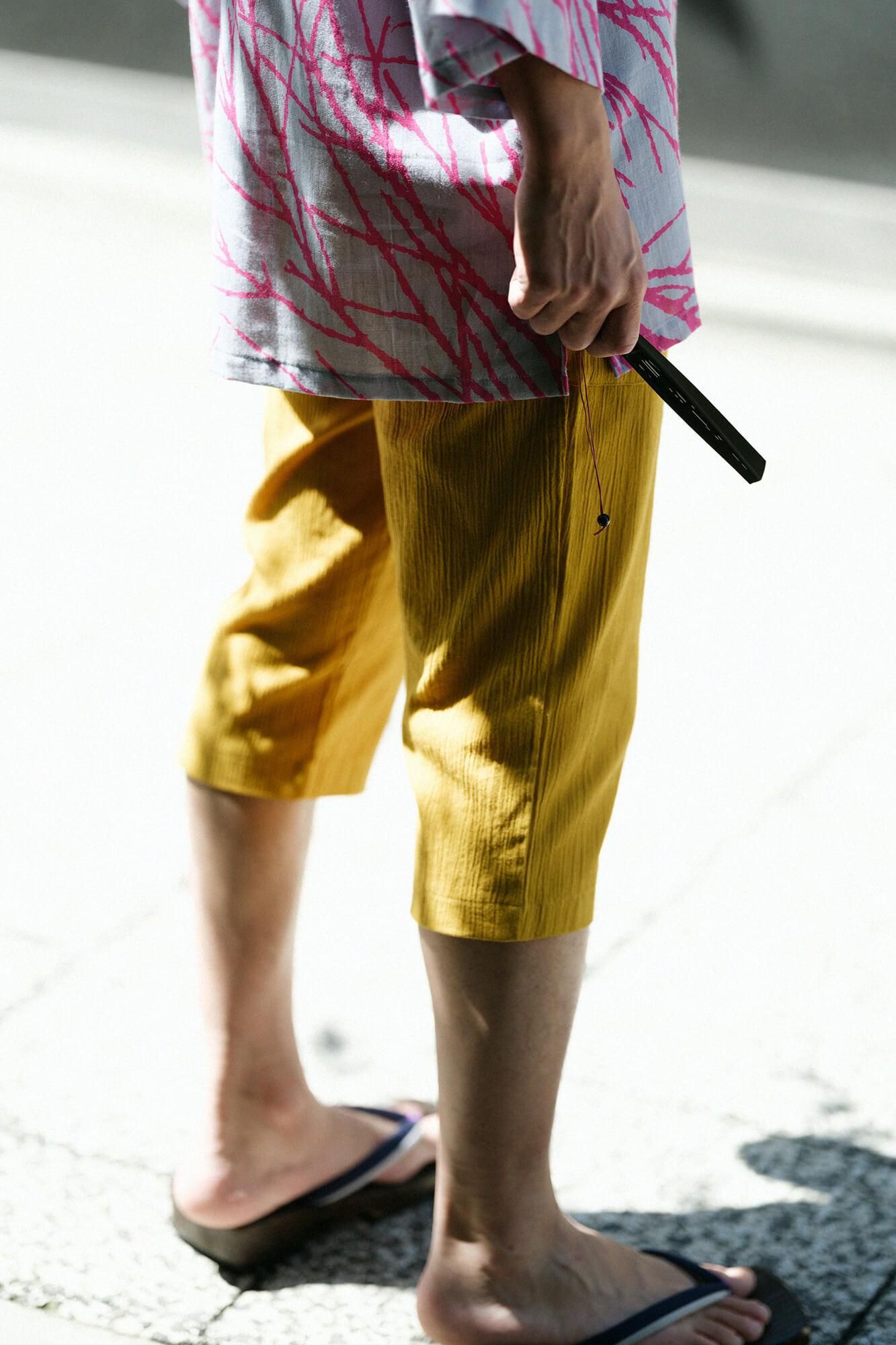 Chizimi Cotton 20/20 Skinny Pants／Golden Yellow(KogaNecolour)