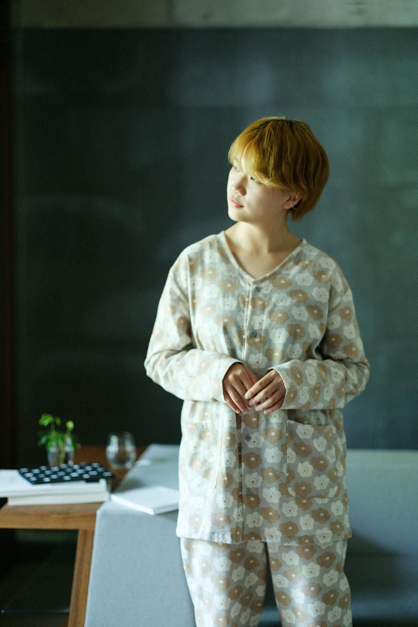 Takashima Plain Weave Textile Pajama / Smile