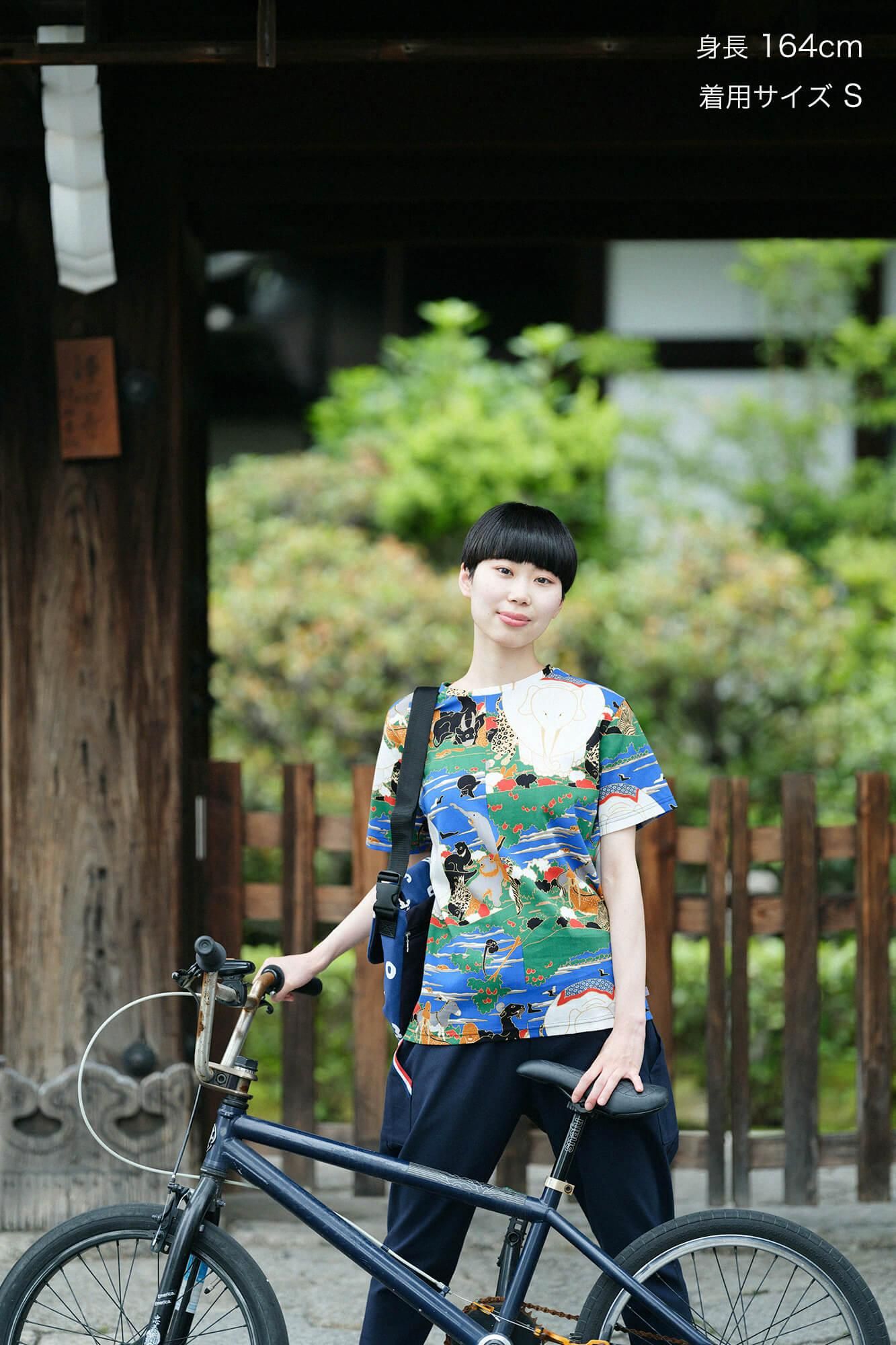 【期間限定10%OFF】高島縮棉 40/40短袖T-shirt /伊藤若冲 鳥獸花木圖屏風 再現接續（※預計於5月中發送）