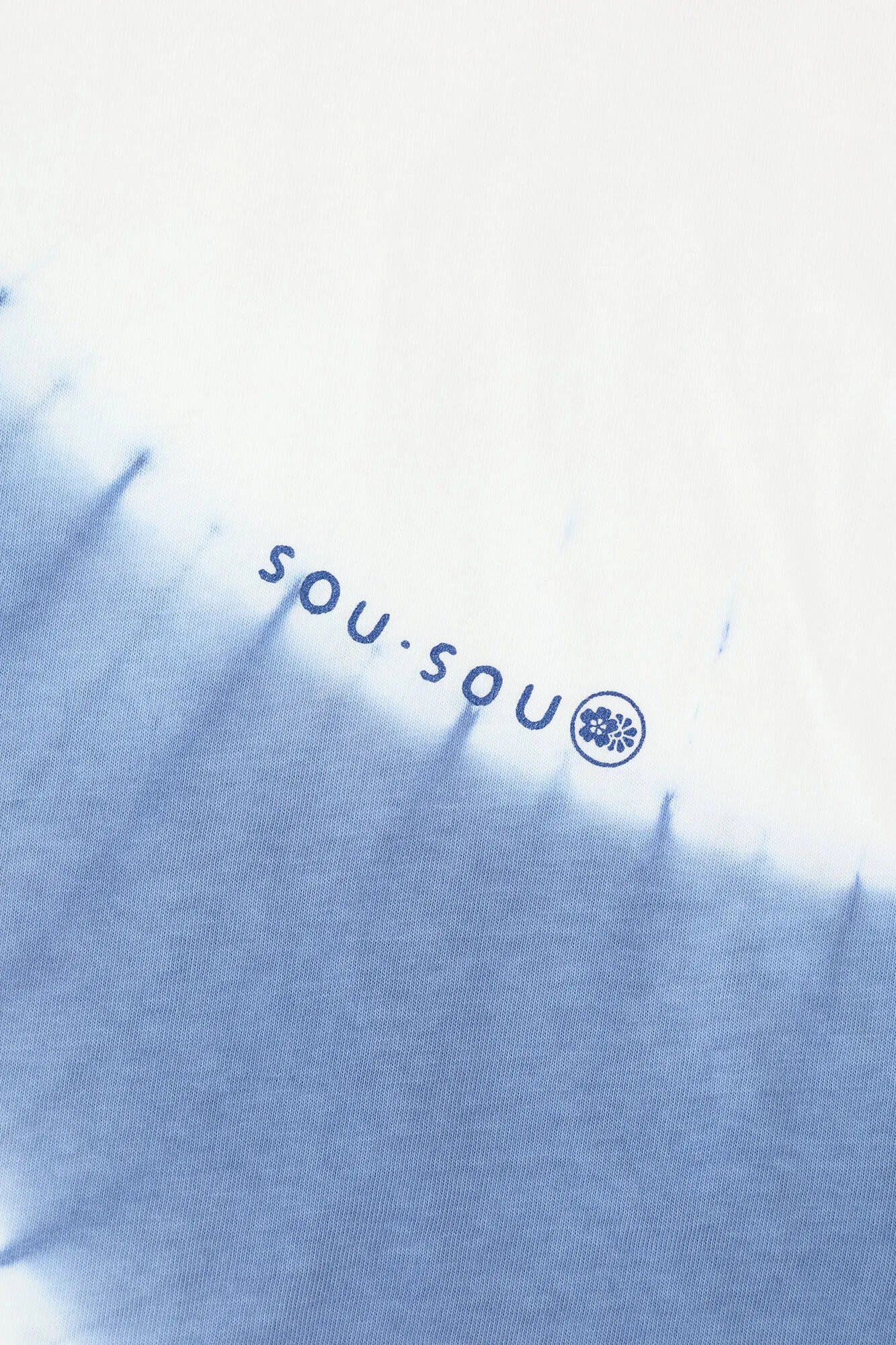 【6月30日頃発送予定】近清絞り 染め分け半袖Tシャツ[5.0]／プラネート ホワイト×スカイブルー