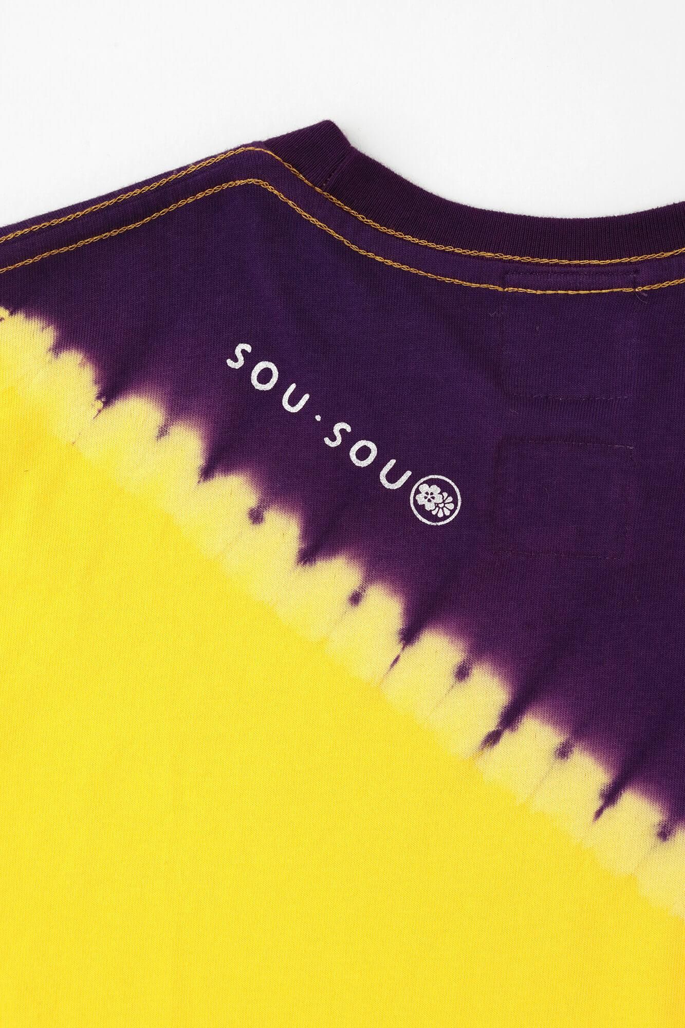 [En ligne uniquement] T-shirt à manches courtes teint à chikaki Shibori [5.0] / Messenger Daisy X Purple