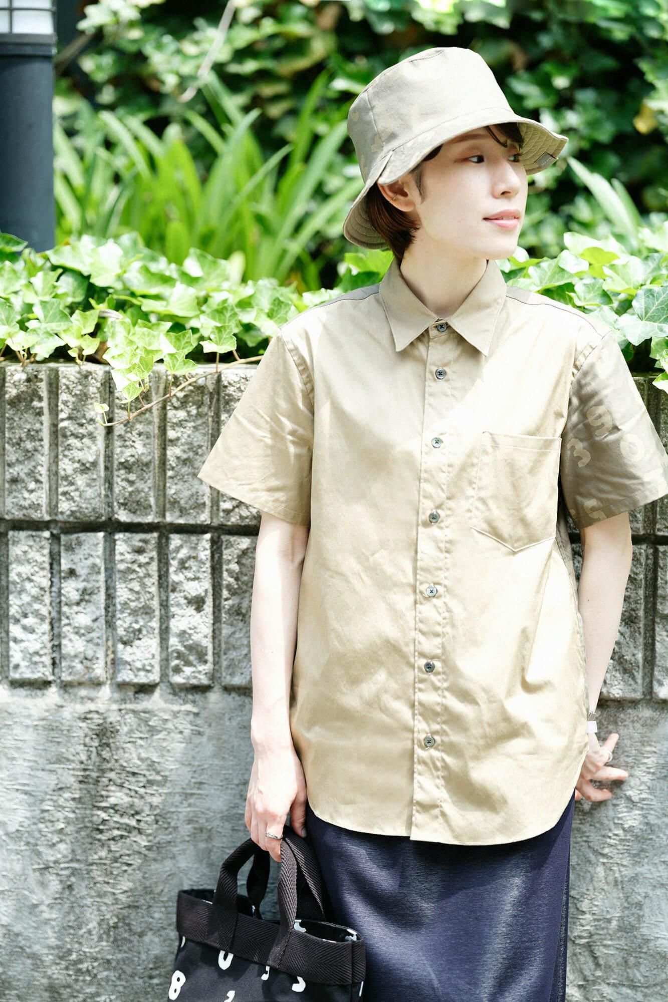 【net限定30%OFF】80双オックス 半袖シャツ／路考茶（ろこうちゃ）×SO-SU-U昆（こん） 上下（しょうか）