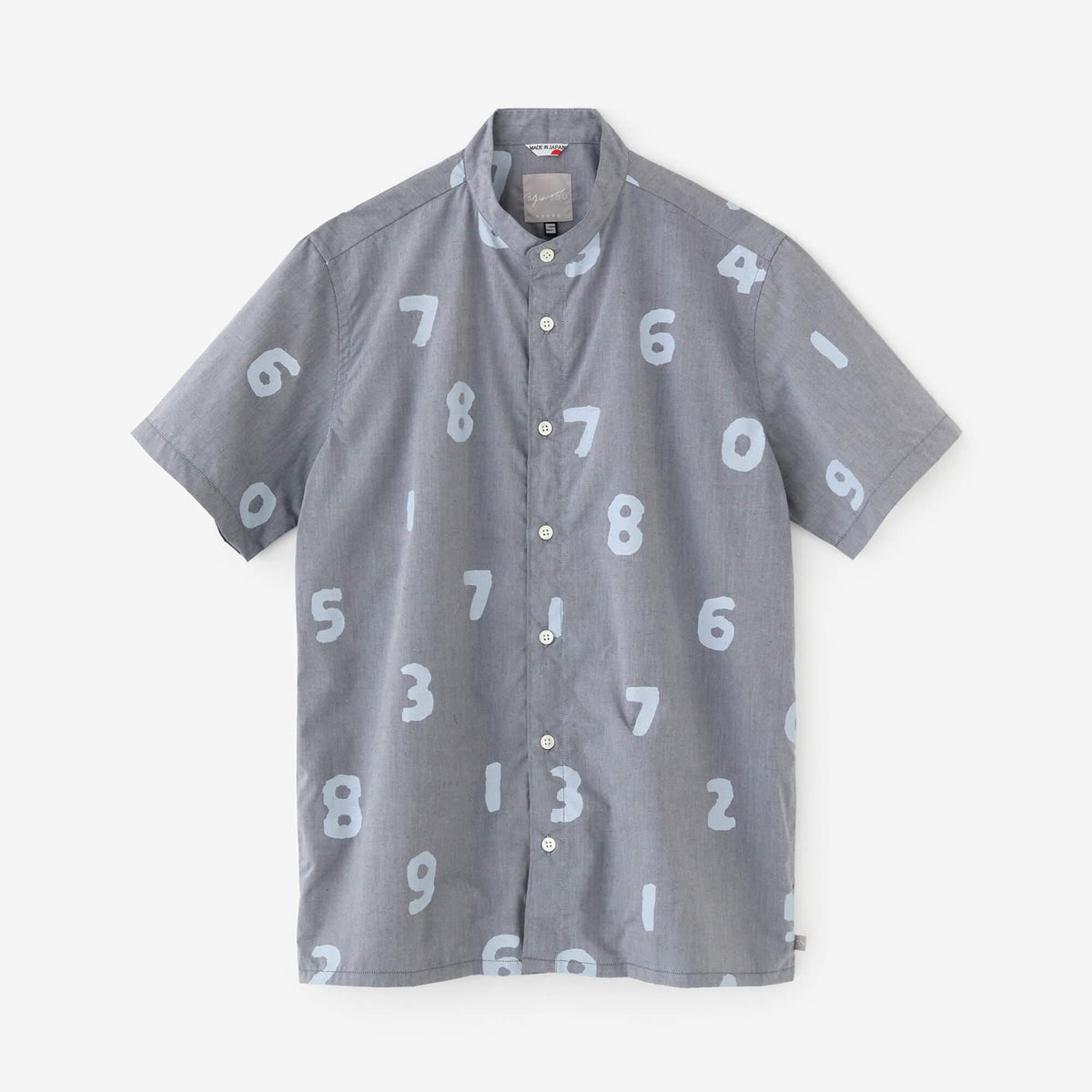 net限定30%OFF】スタンドカラー半袖シャツ SP／SO-SU-U 紺鼠（こんねず）