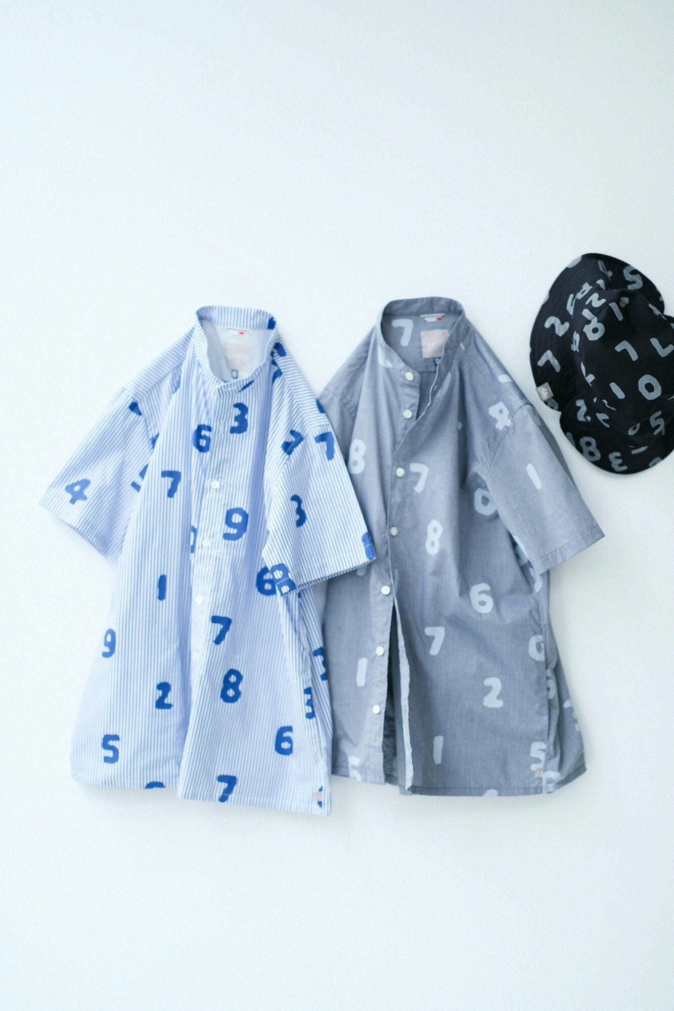 net限定30%OFF】スタンドカラー半袖シャツ SP／SO-SU-U 紺鼠（こんね