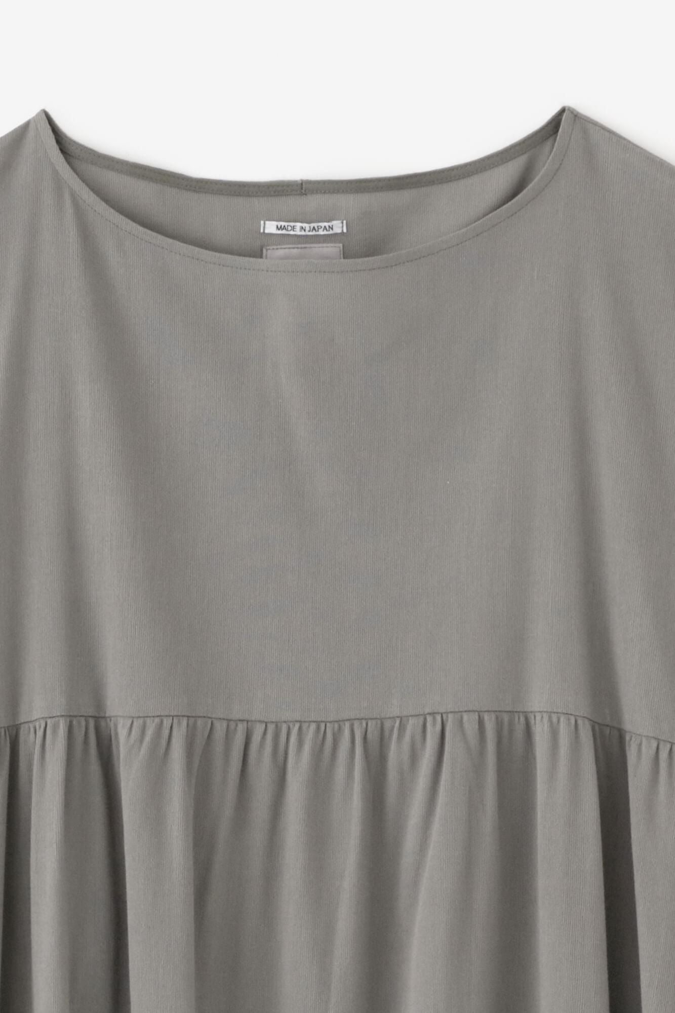 高島縮棉 40/40皺紋褶紋洋裝/薄灰色