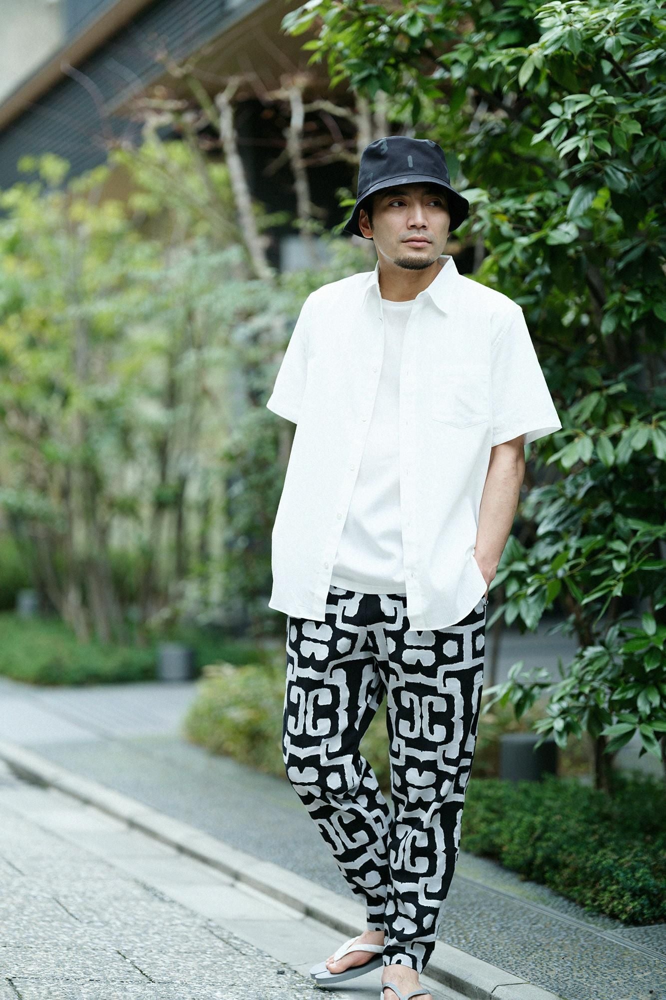 高島縮 40/40 半袖ポケットTシャツ／つくも×SO-SU-U昆