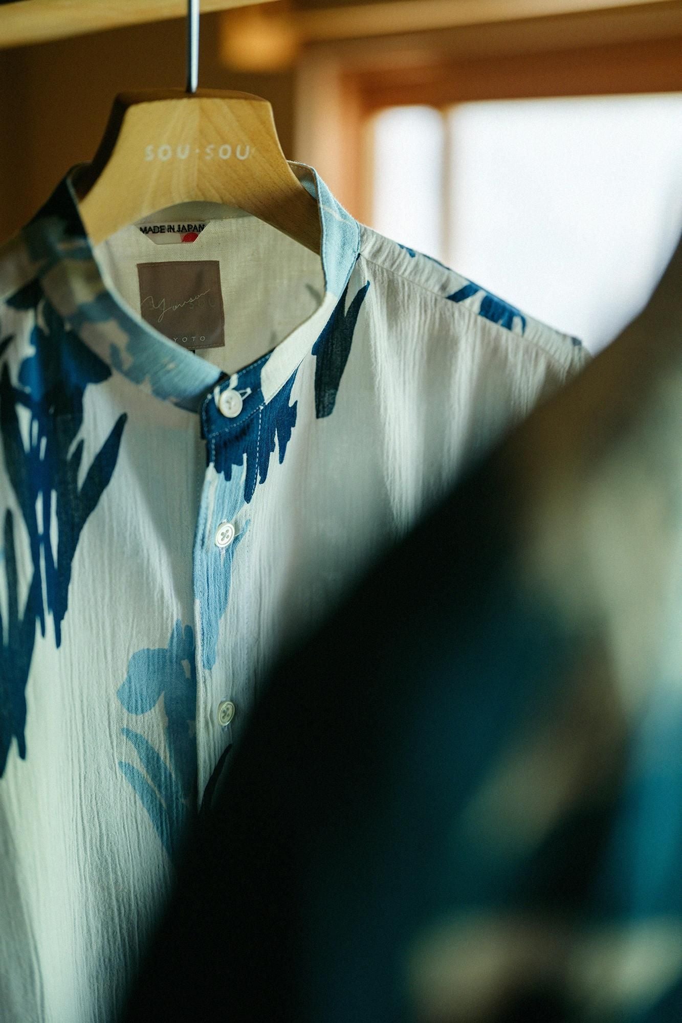 [仅在线] Takashima Shui 20/20 Indigo Printing（Ainasen）支架套圈短袖衬衫SP/Korin tsubameko花屏幕（Kakitsubatazubiobi）副本（传送带）