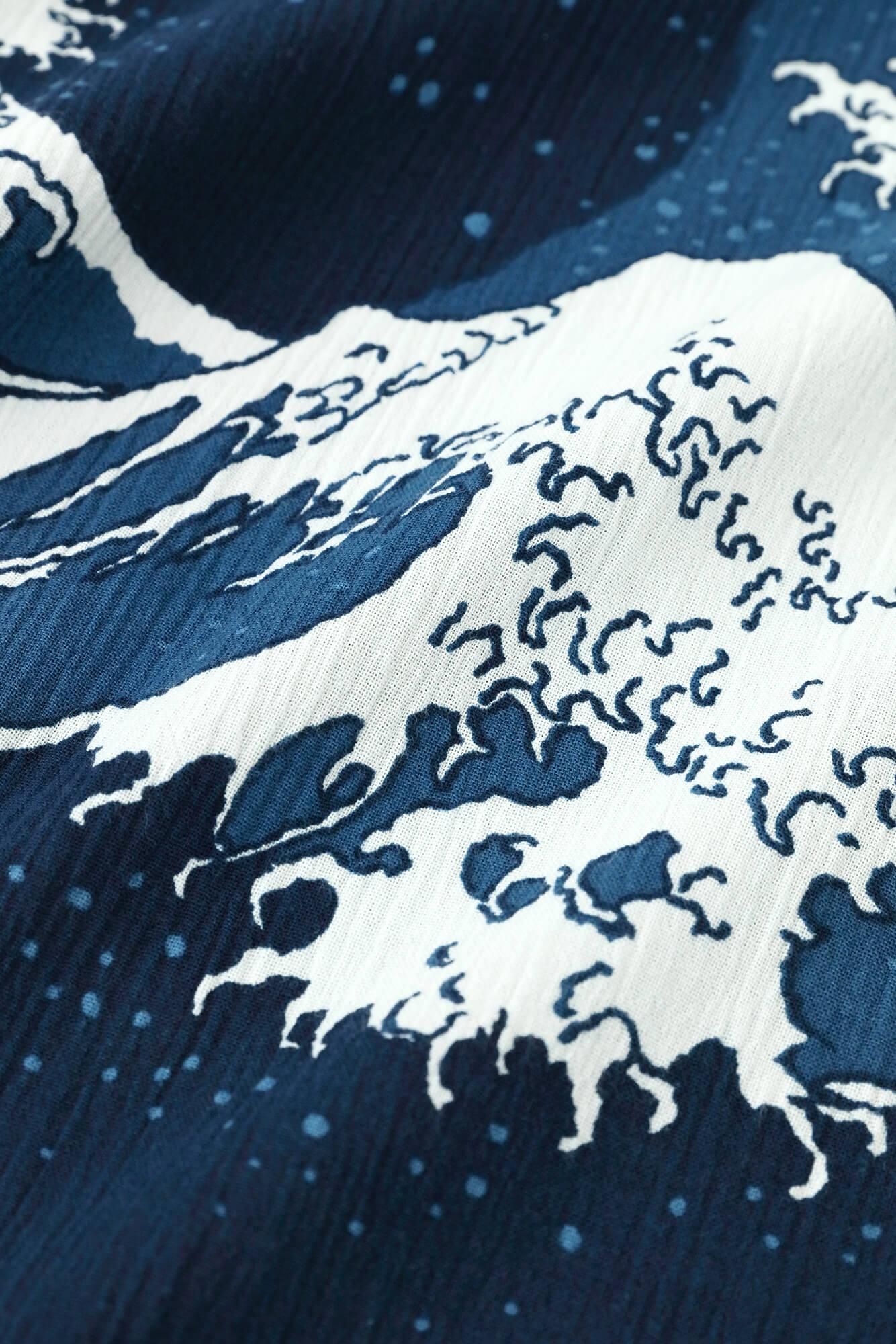 高島縮 20/20 藍捺染（あいなせん） 長方形衣（ちょうほうけい