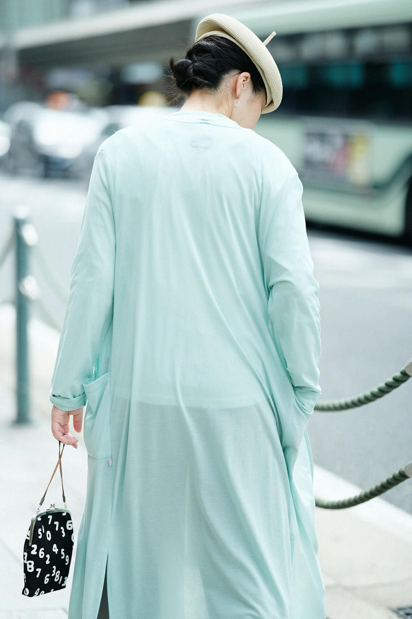 CSS純棉 長開衫／淺黃綠色