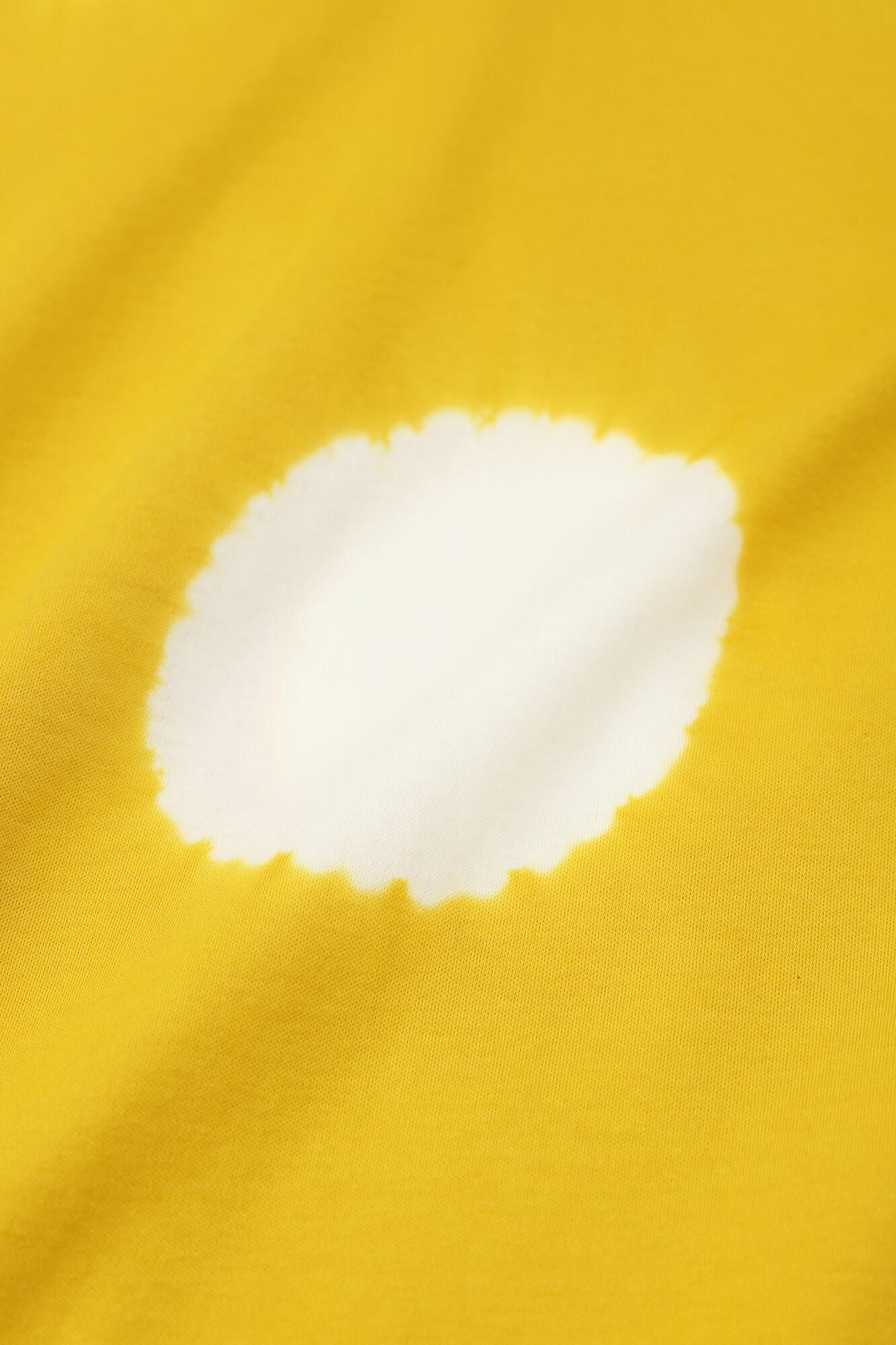 近清紮染 雙面編 高領上衣／大圓點 黃金色×乳白色