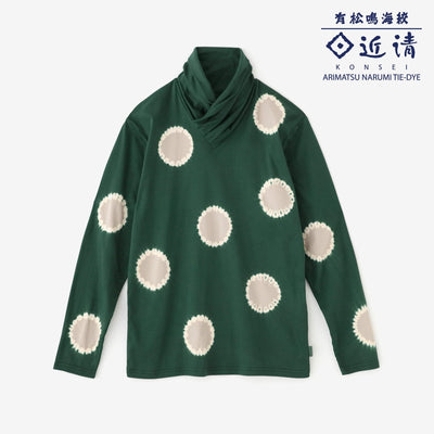 Kinkiyo Shibori Doppelseitige Ausgabe (Ryomen Ami) Kragenwickel Jiban / Großer Polka Dot (Mizutama Dai) Chitose Midori (Senzai Midori) x Seidenratte (Kinunezu)