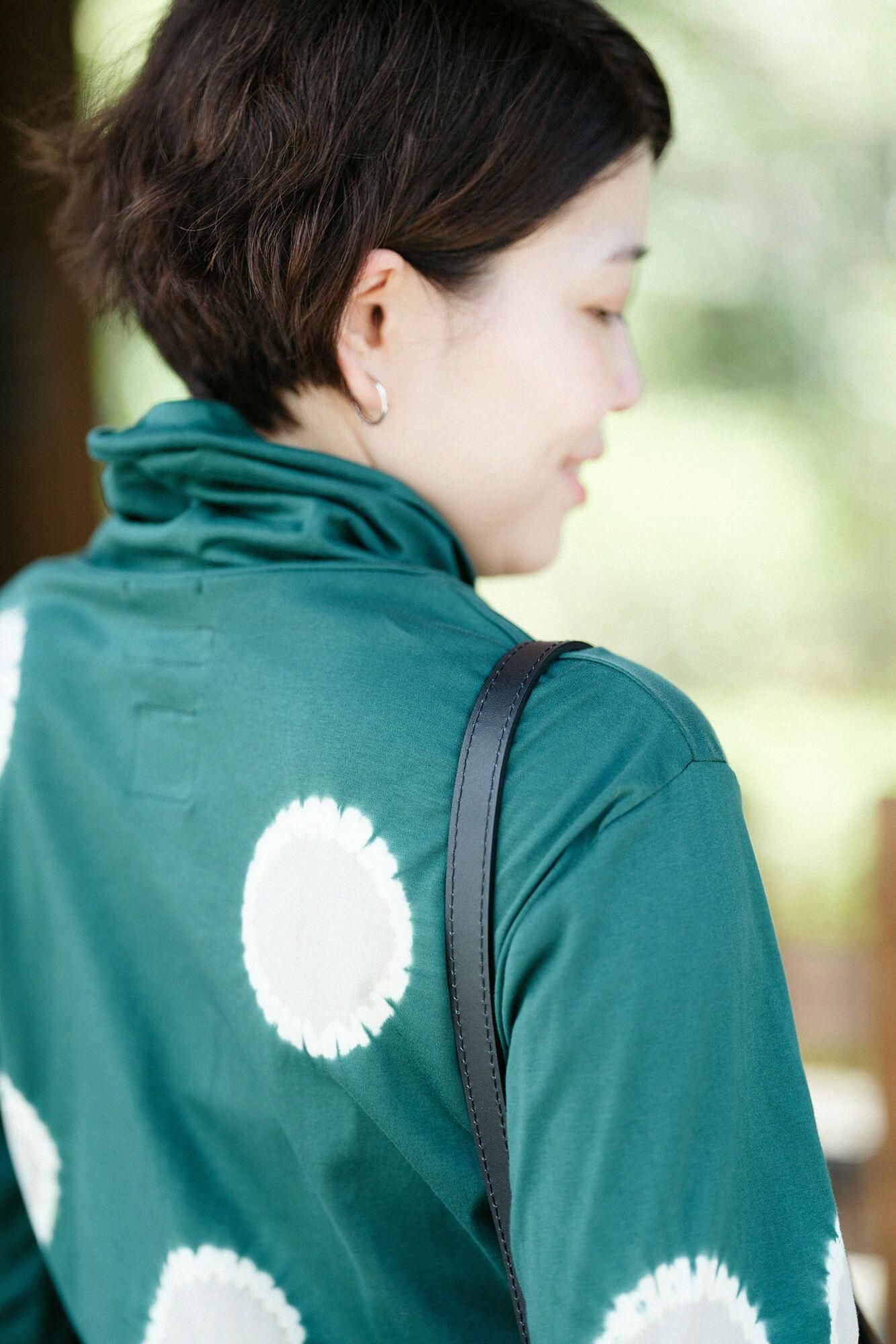 근청 시보리 양면 아미 에리마키지반／물방울 미도리 x 실크 마우스