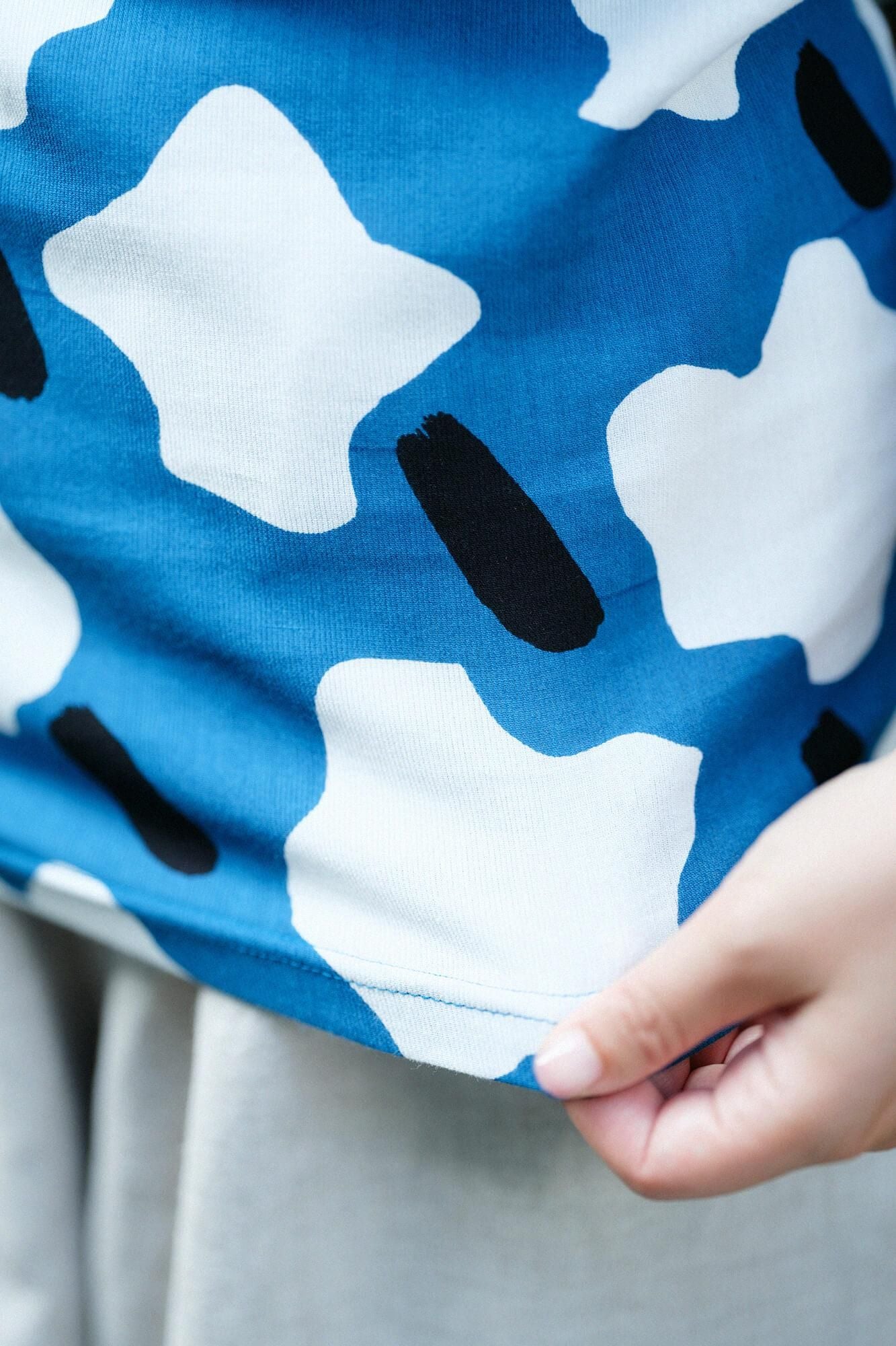 高島縮棉 40/40 方領上衣 六分袖／棉花糖