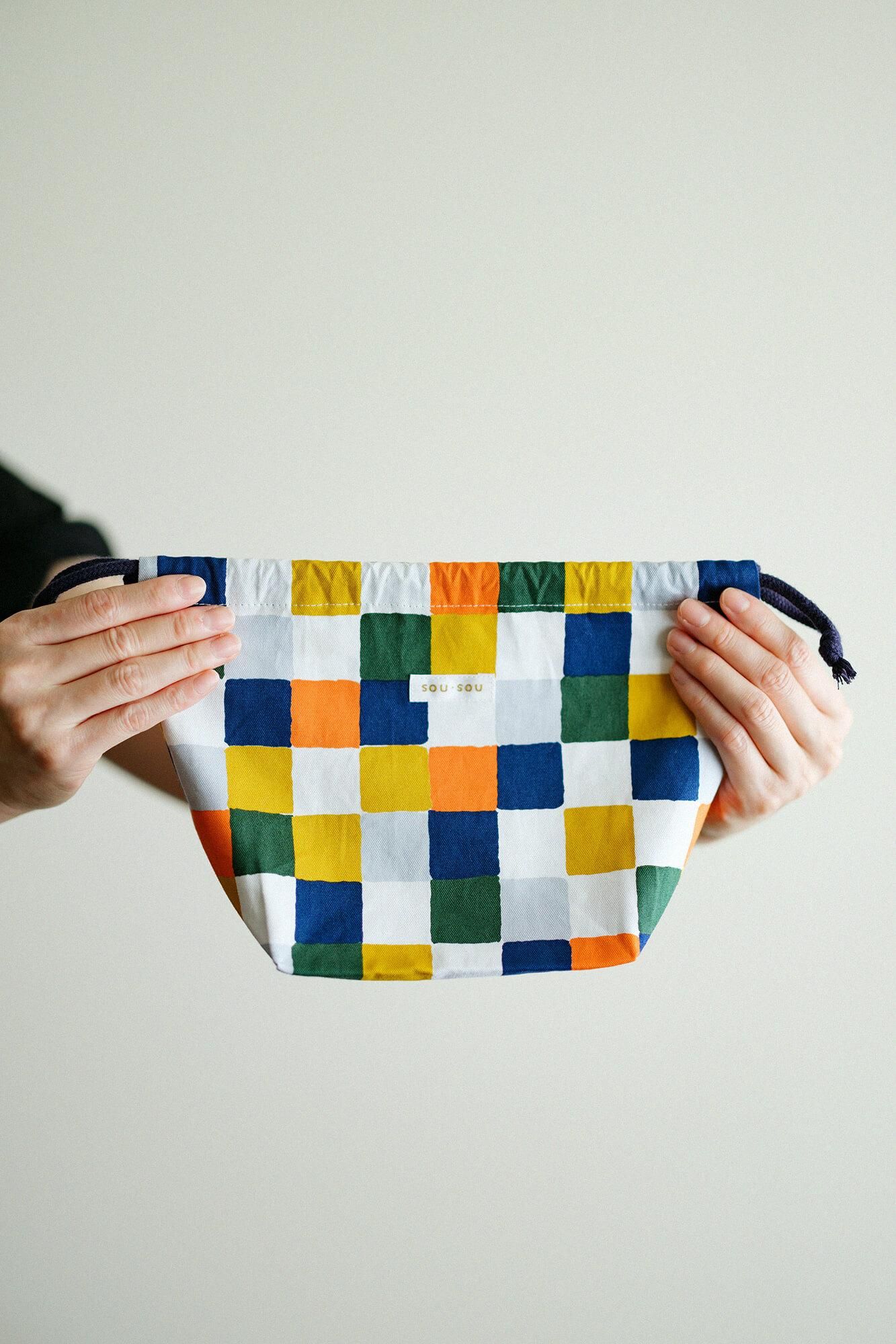 SOU・SOU× Marushin Kordelzugbeutel mit Zwickel / Hibi (Hibi)