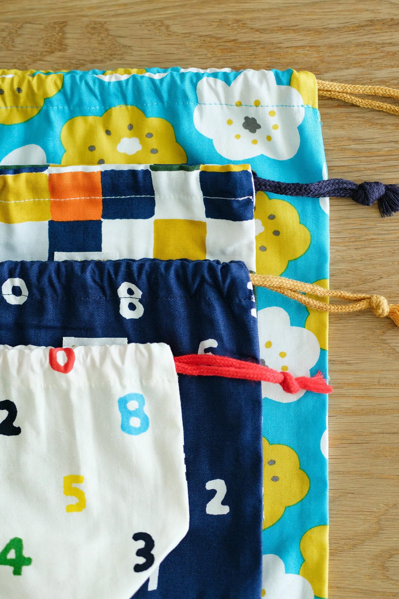 SOU・SOU× Marushin Kordelzugbeutel mit Zwickel / Hibi (Hibi)