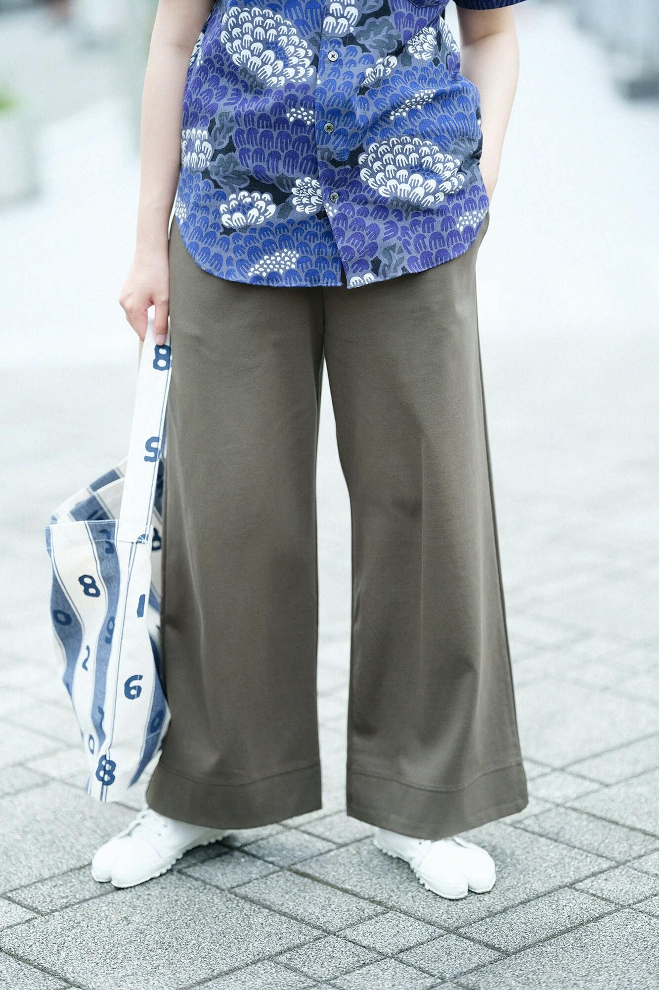 羅紋針織布闊腿褲2.0 /橄欖綠