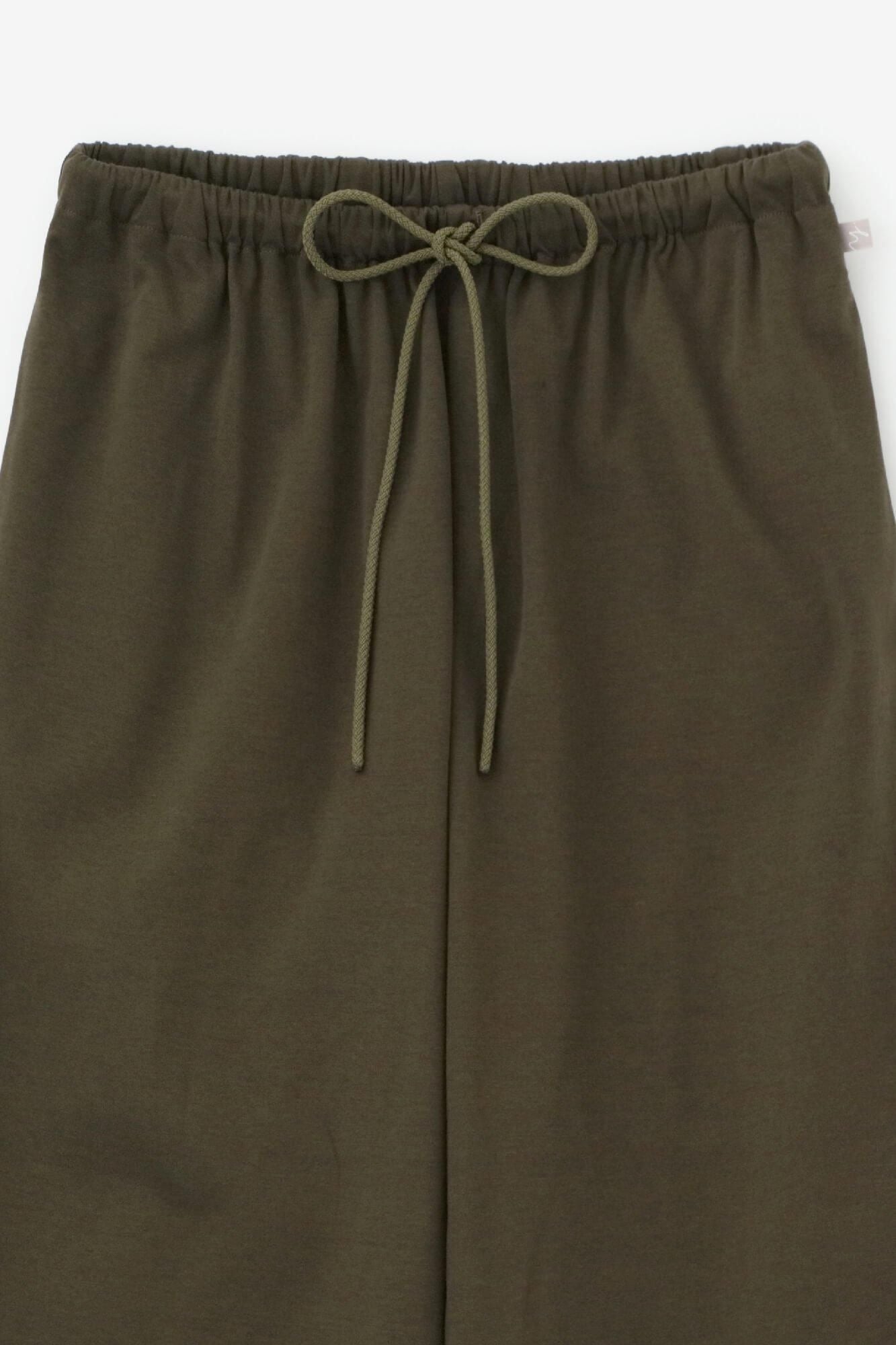 羅紋針織布闊腿褲2.0 /橄欖綠