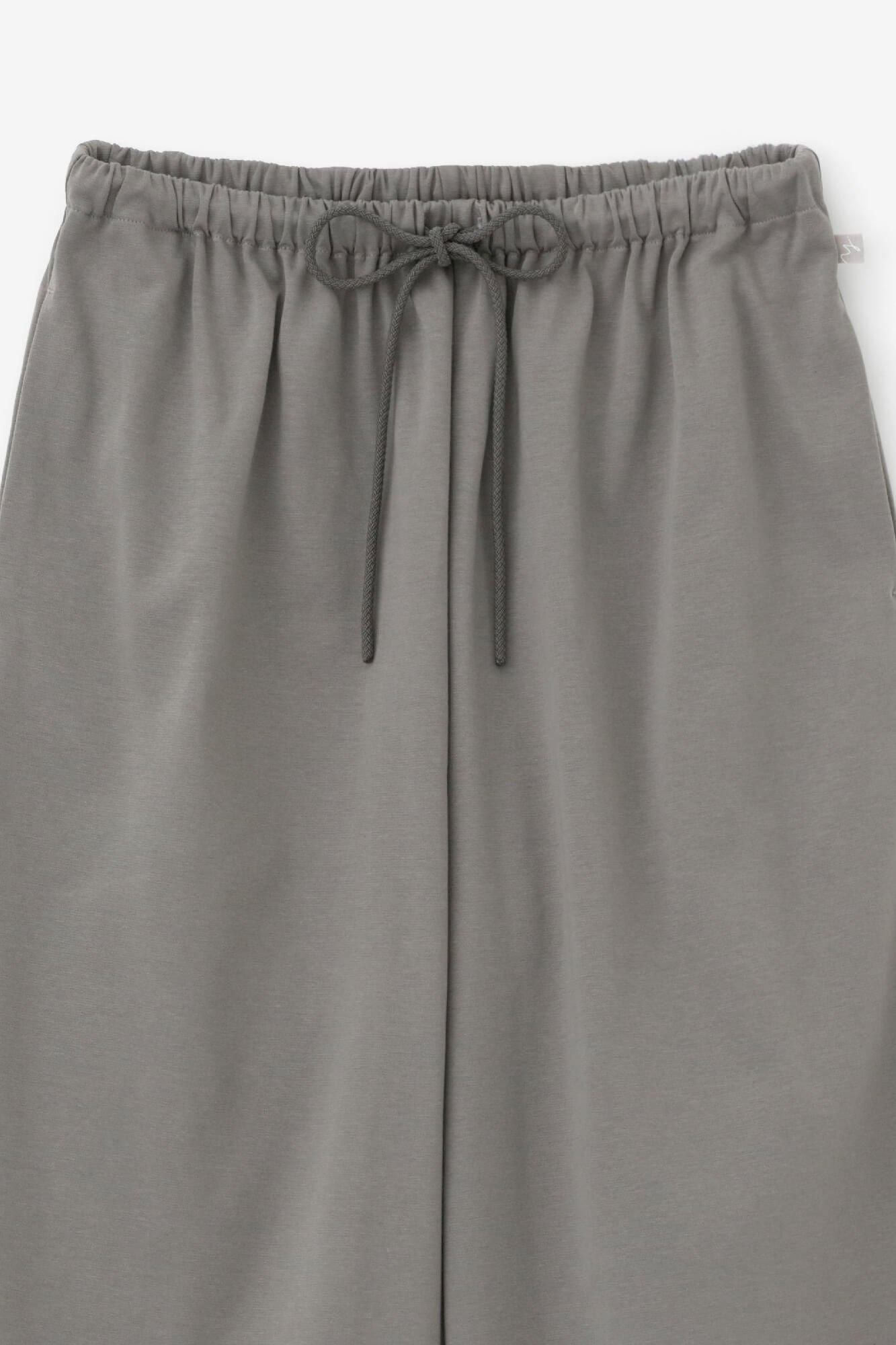 羅紋針織布 闊腿褲2.0／灰色