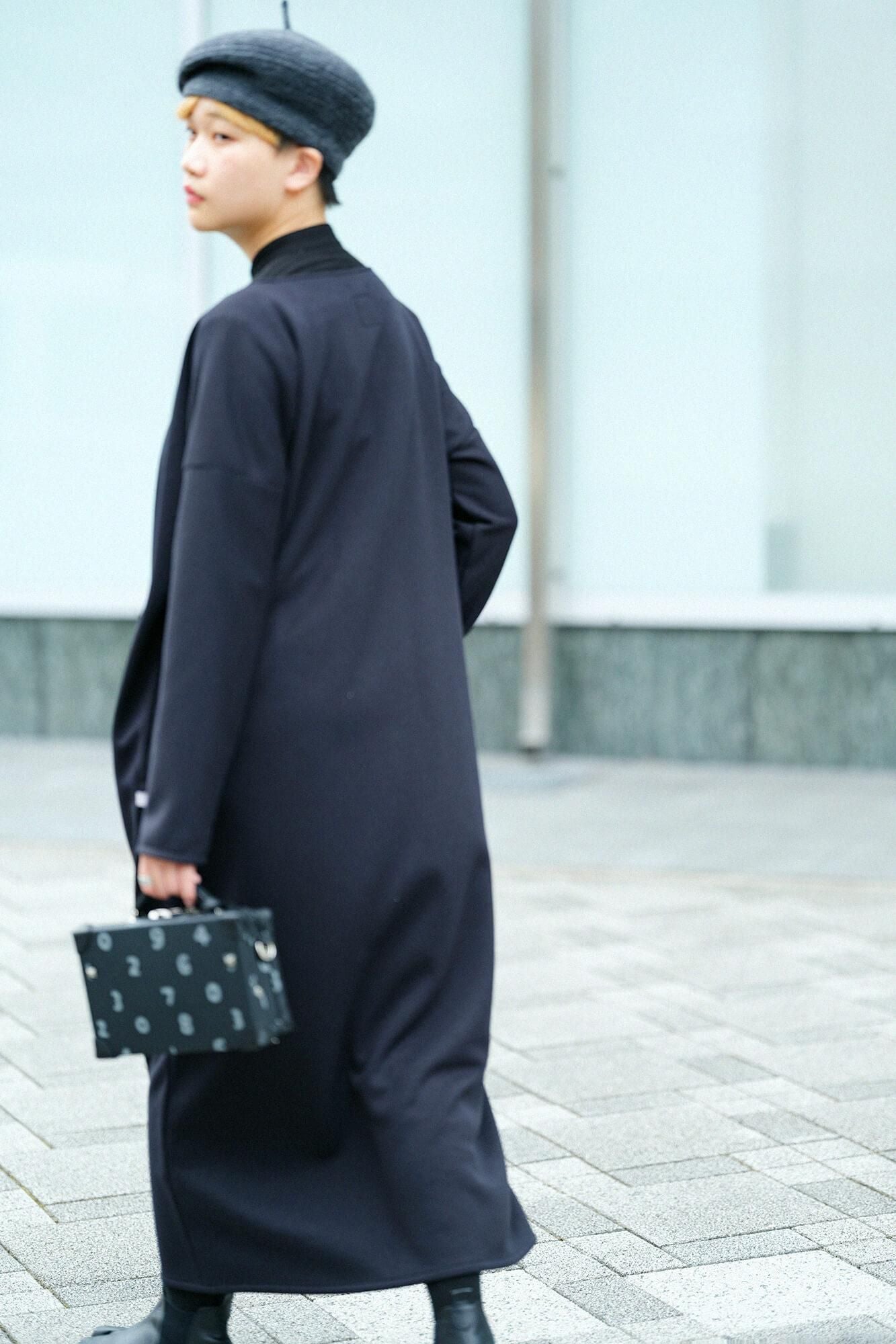 DRYMASTER(R)瓦楞針織B.N.連身裙 超長版／黑色