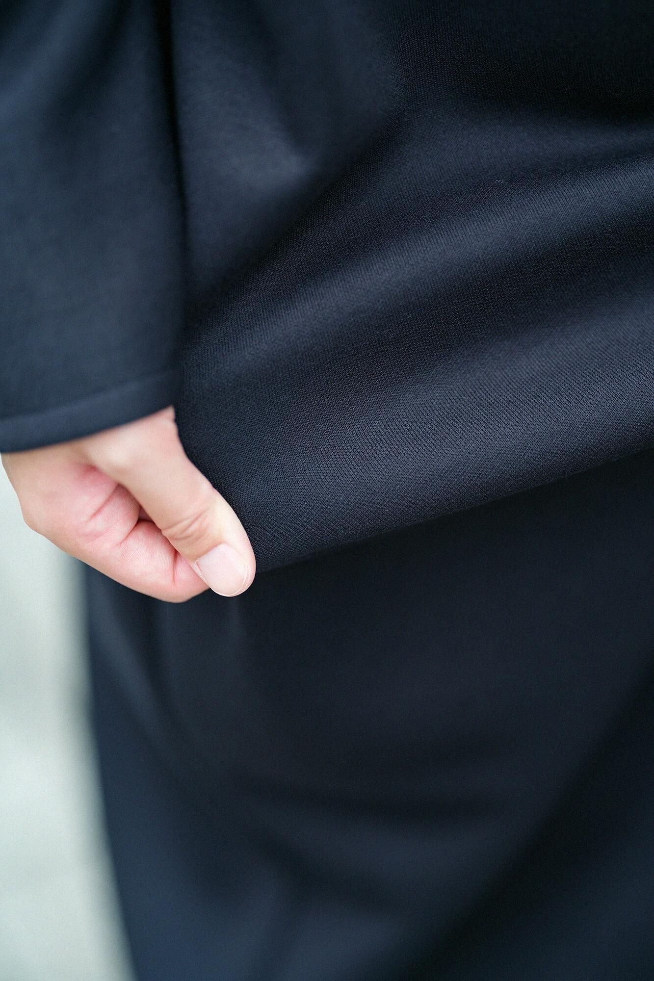 DRYMASTER(R)瓦楞針織B.N.連身裙 超長版／黑色