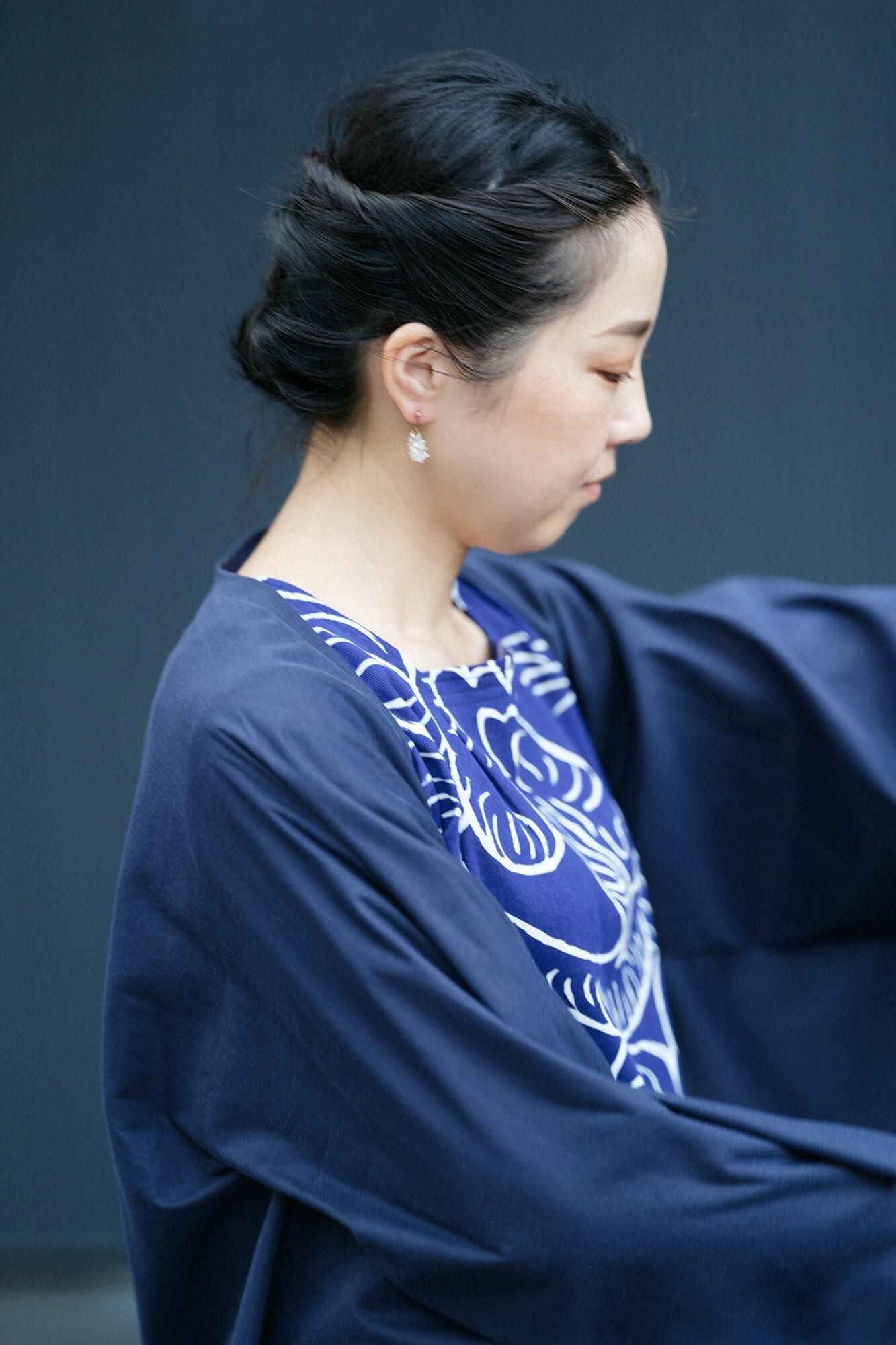 高島縮棉 40/40方領上衣 短袖／flying elephants