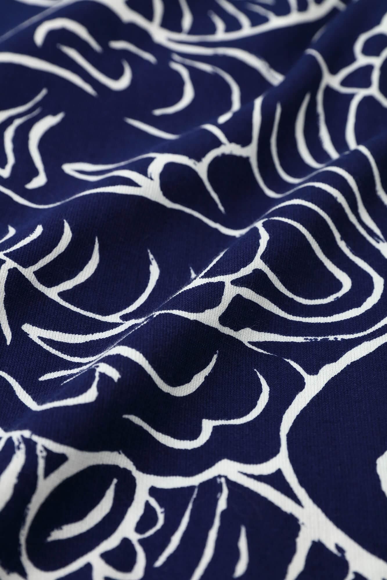 高島縮棉 40/40方領上衣 短袖／flying elephants