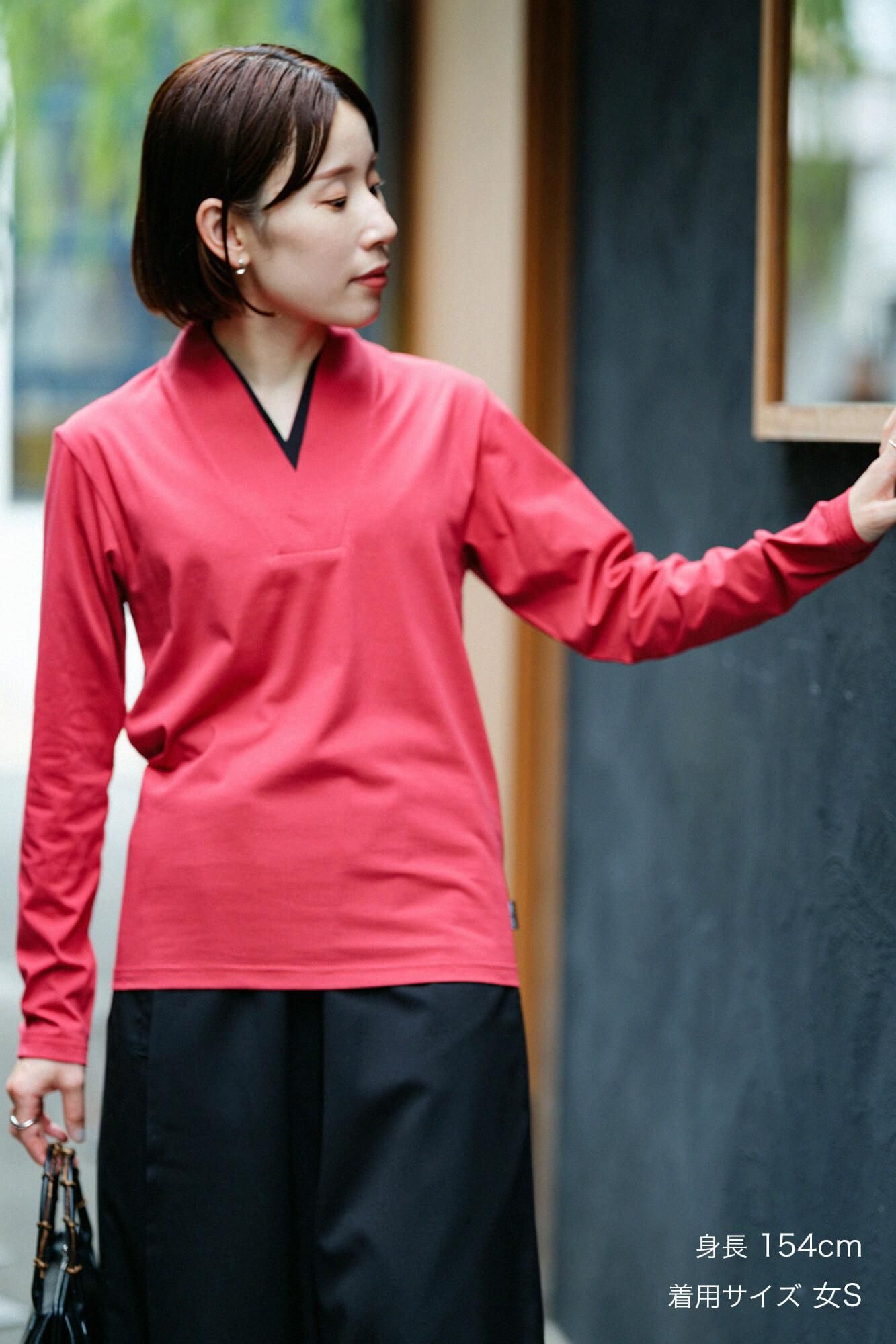 110双 超長綿（ちょうちょうめん） 半衿狭風靡（はんえりせばふうび） 抜衣紋（ぬきえもん）／深緋（こきひ）