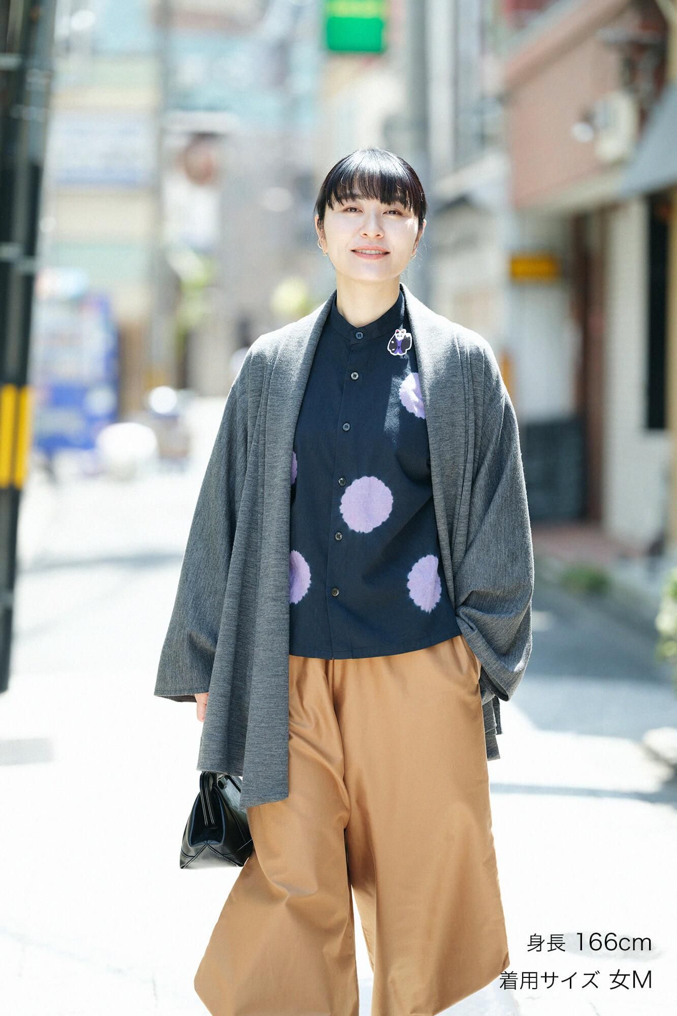 【net限定】コーデュラ混 梳毛（そもう） 小袖蘭陀（こそでらんだ）／杢墨（もくずみ）