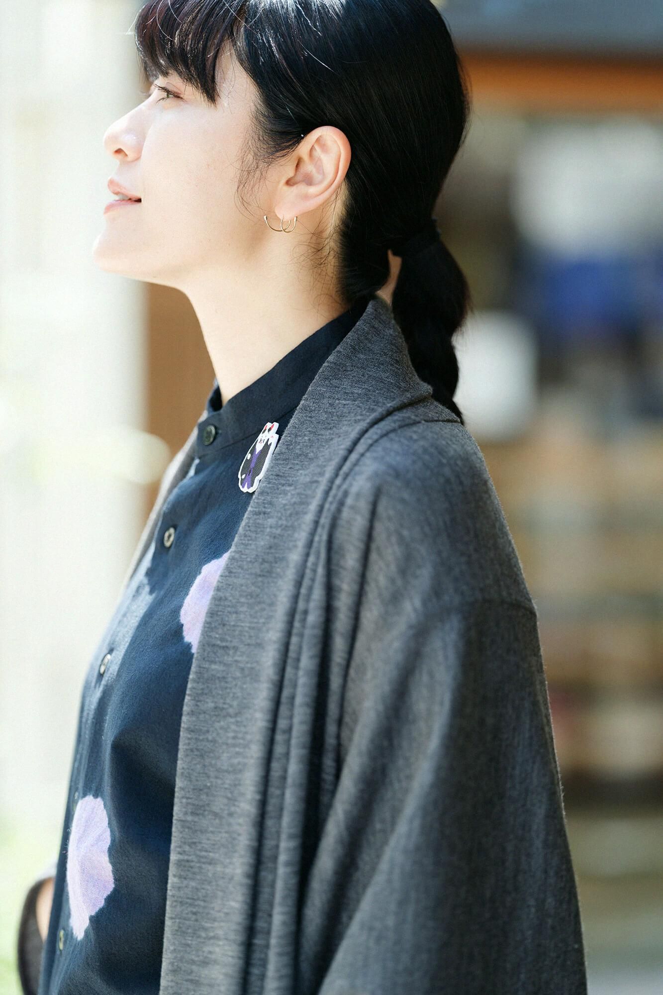 【net限定】コーデュラ混 梳毛（そもう） 小袖蘭陀（こそでらんだ）／杢墨（もくずみ）