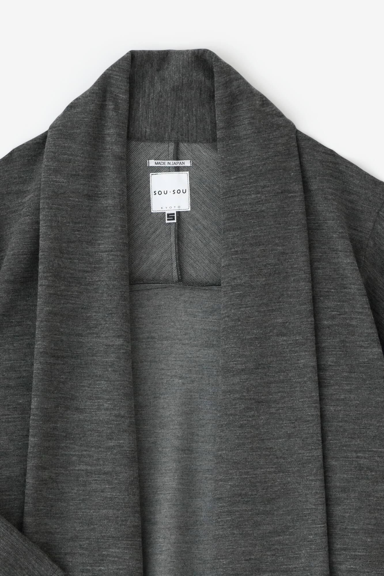 【net限定】コーデュラ混 梳毛（そもう） 小袖蘭陀（こそでらんだ）／杢墨（もくずみ）