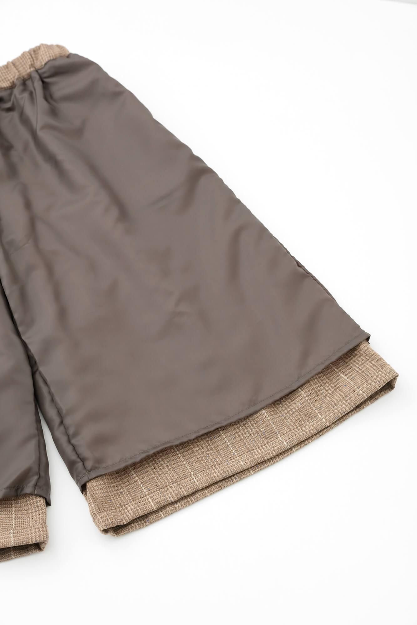 千鳥格子織（ちどりごうしおり） 広形（ひろなり）もんぺ はぎ丈