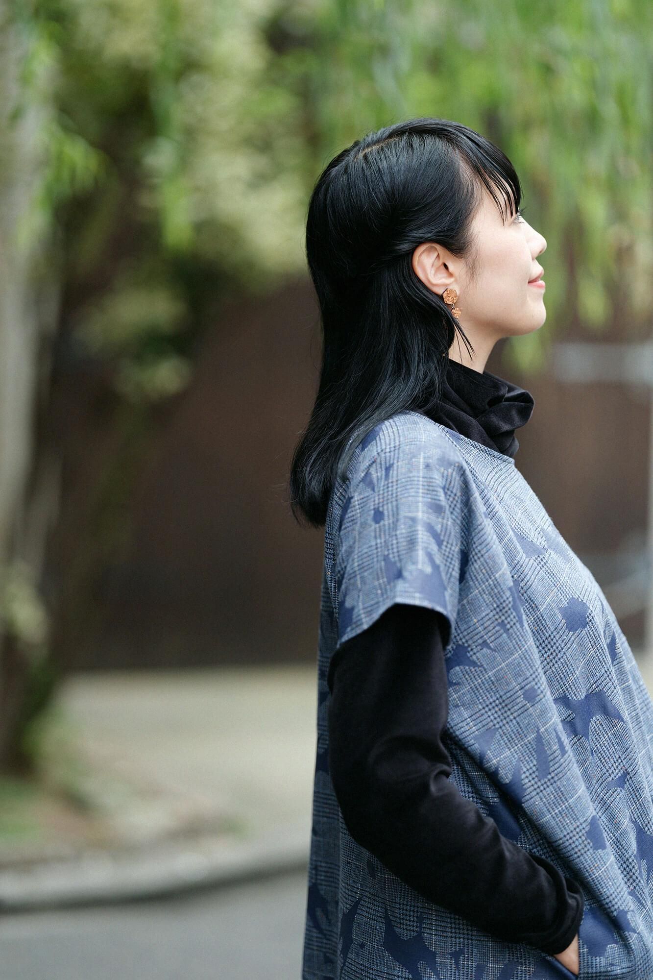 net限定】千鳥格子織（ちどりごうしおり） 四角衣（しかくい