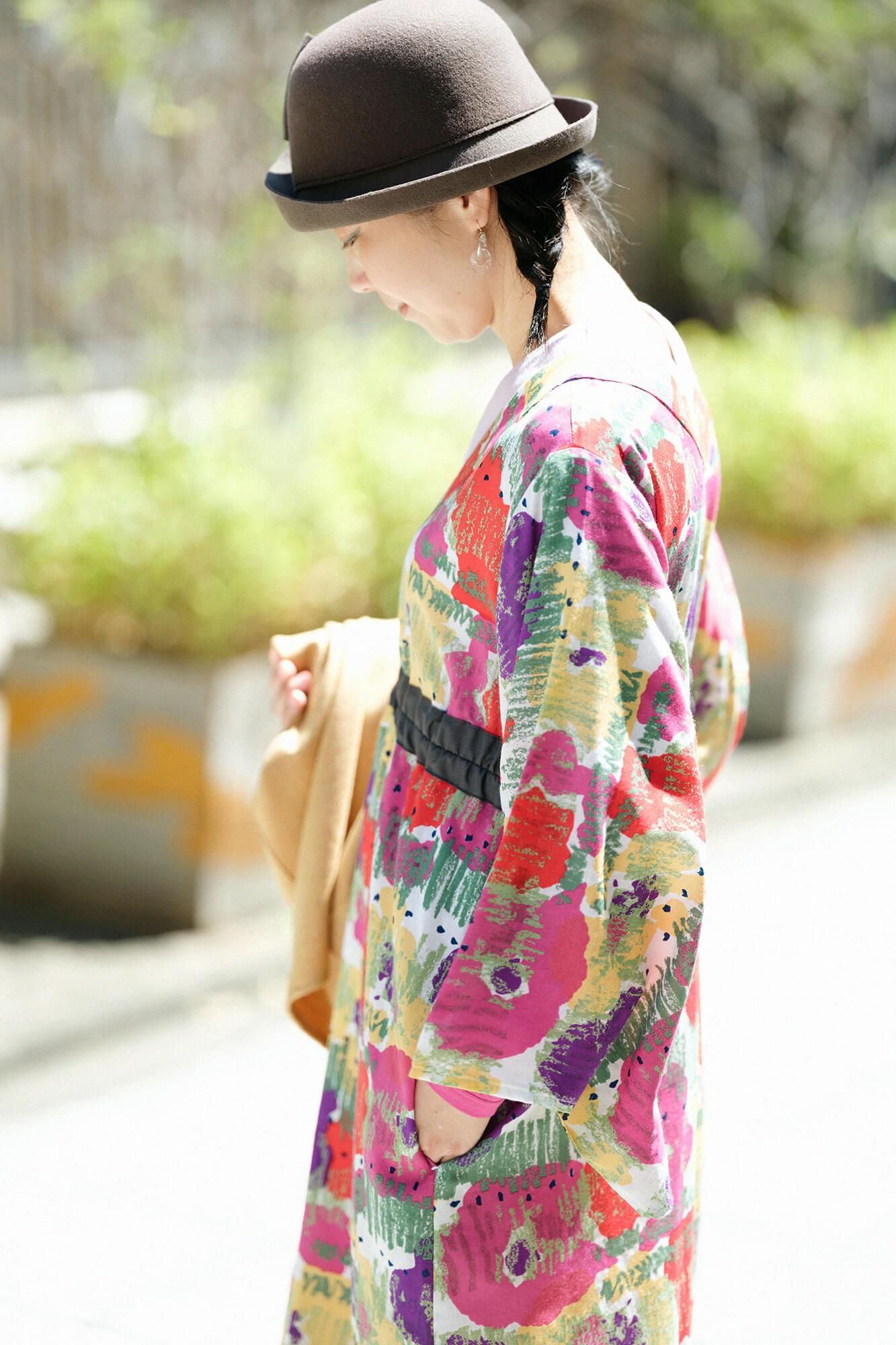 毛斯綸和服形洋裝／憧憬