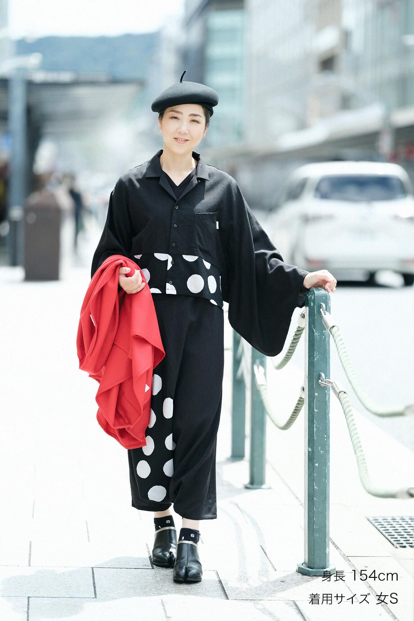 SOU・SOU ソウソウ　モスリン 開襟帯草衣　濃紫×華麗 SOU・SOU ソウソウ モスリン 開襟帯草衣 濃紫×華麗 モスリン